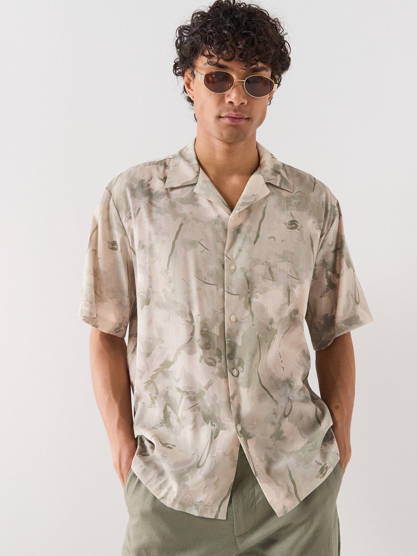 Image 1 of 6 of Selected Air Mix Short Sleeve Shirt - Green