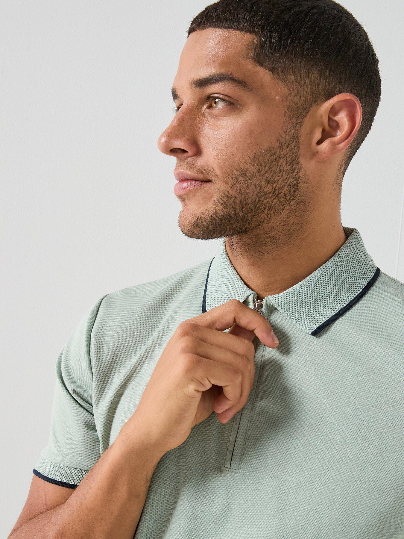 selected-selected-fave-zip-short-sleeve-polo-shirtoutfit