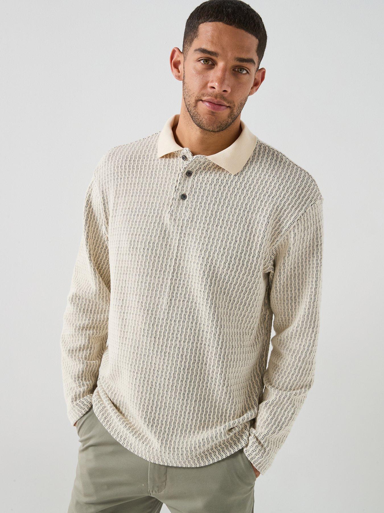 Image 1 of 4 of Selected Selected Gabriel Long Sleeve Sweat Polo Shirt