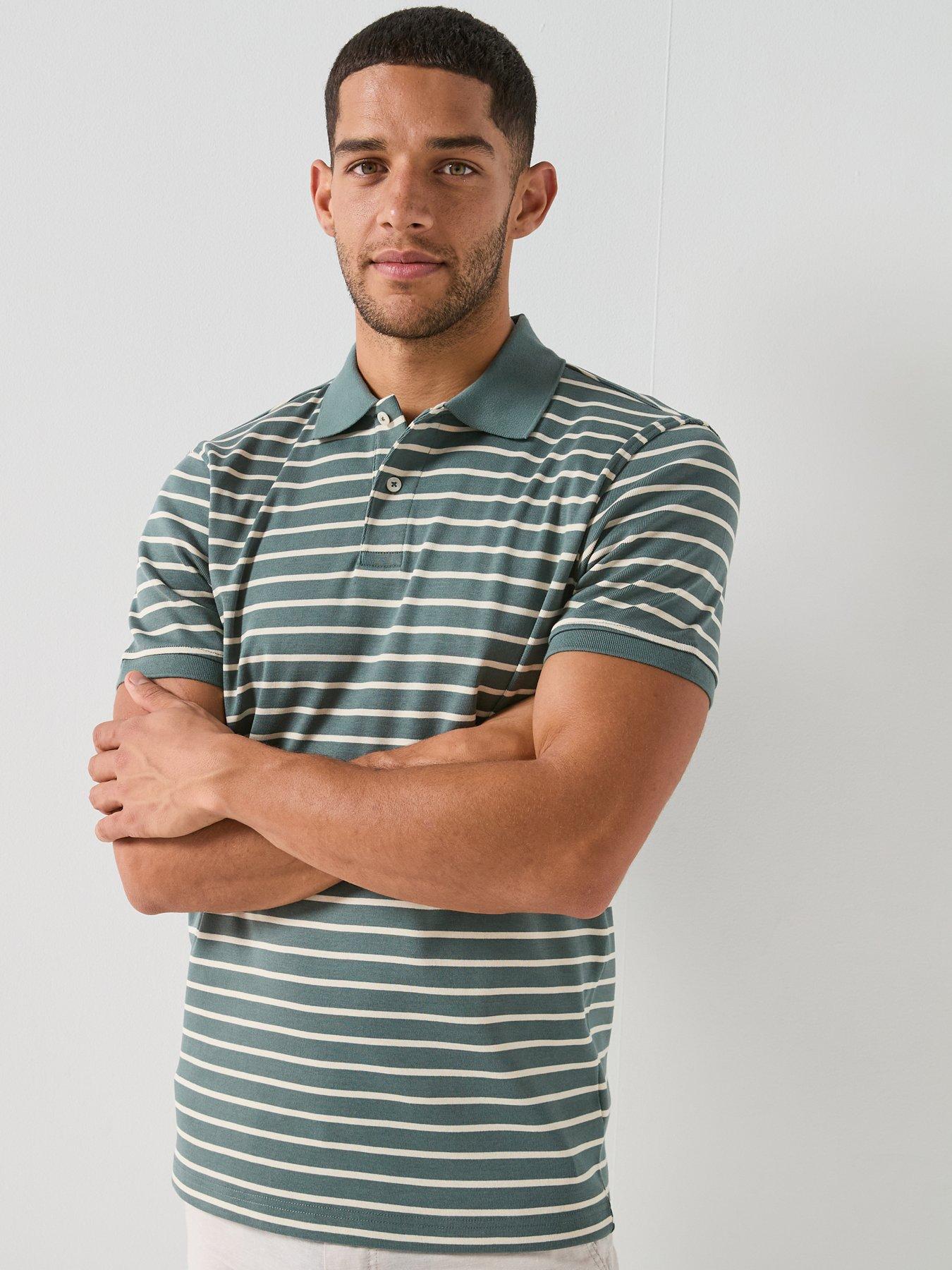 Selected Dean Stripe Short Sleeve Polo Shirt