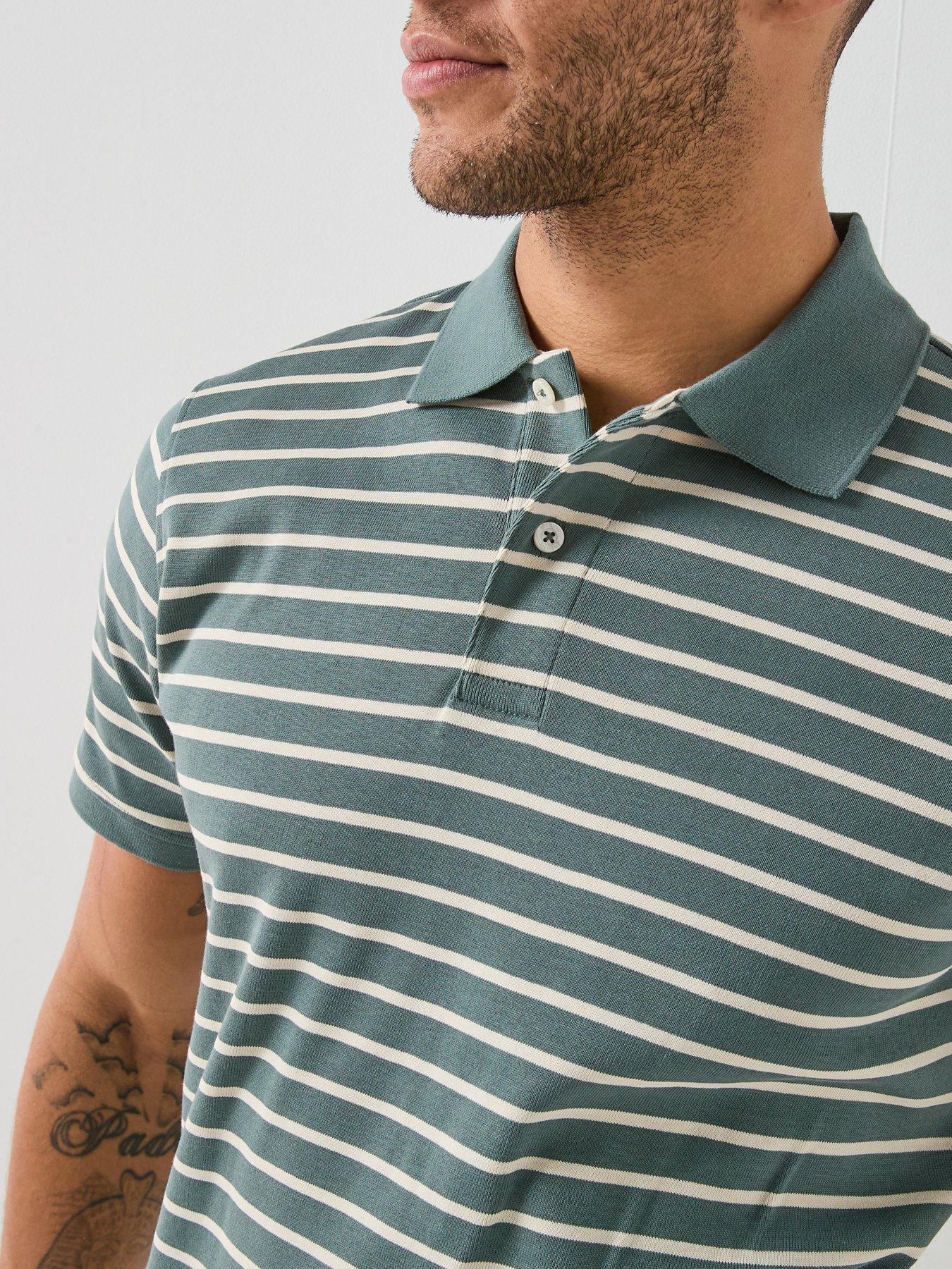 Image 4 of 4 of Selected Selected Dean Stripe Short Sleeve Polo Shirt