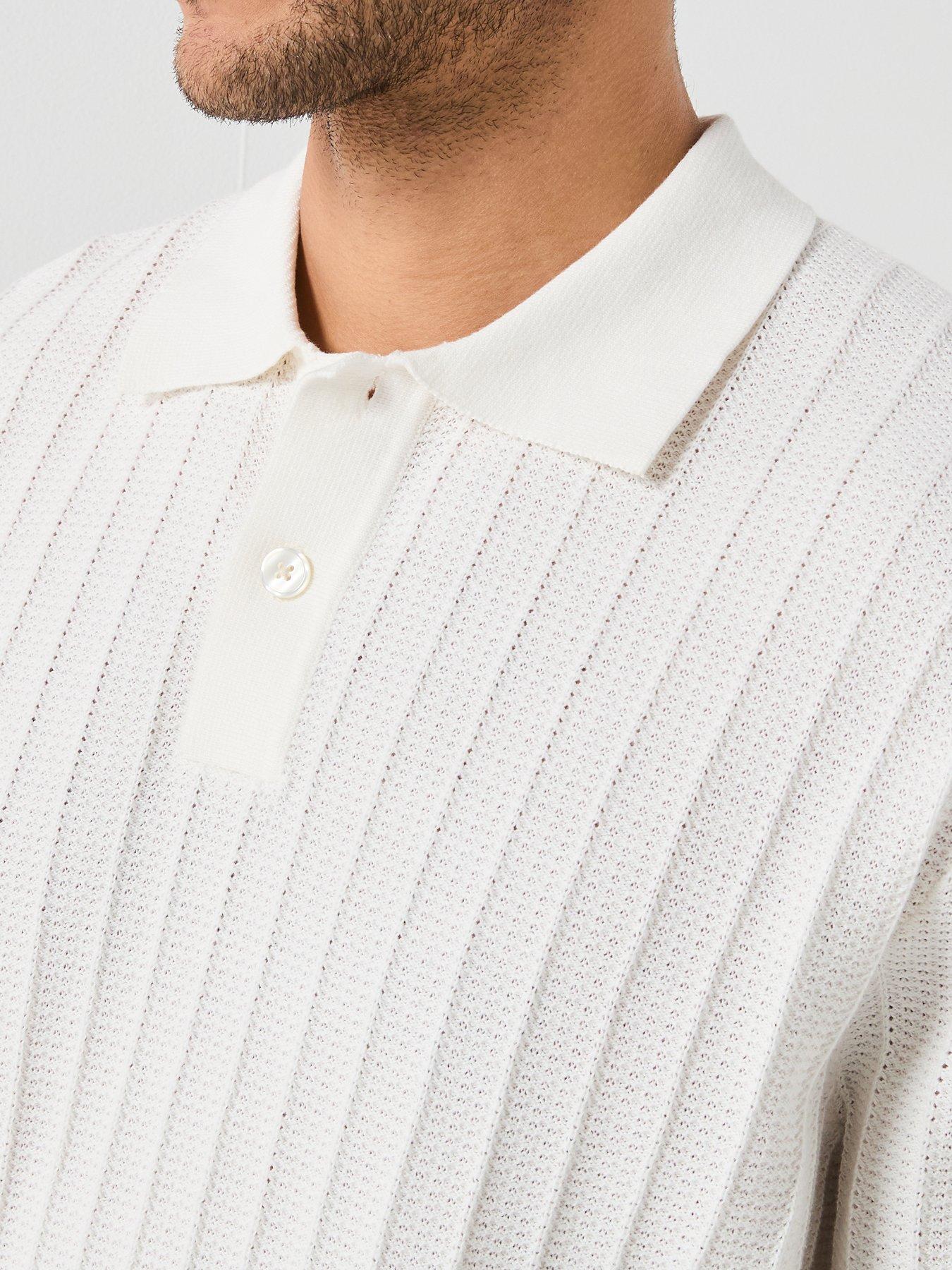 Image 4 of 4 of Selected Selected Dane Short Sleeve Knit Structure Polo Shirt