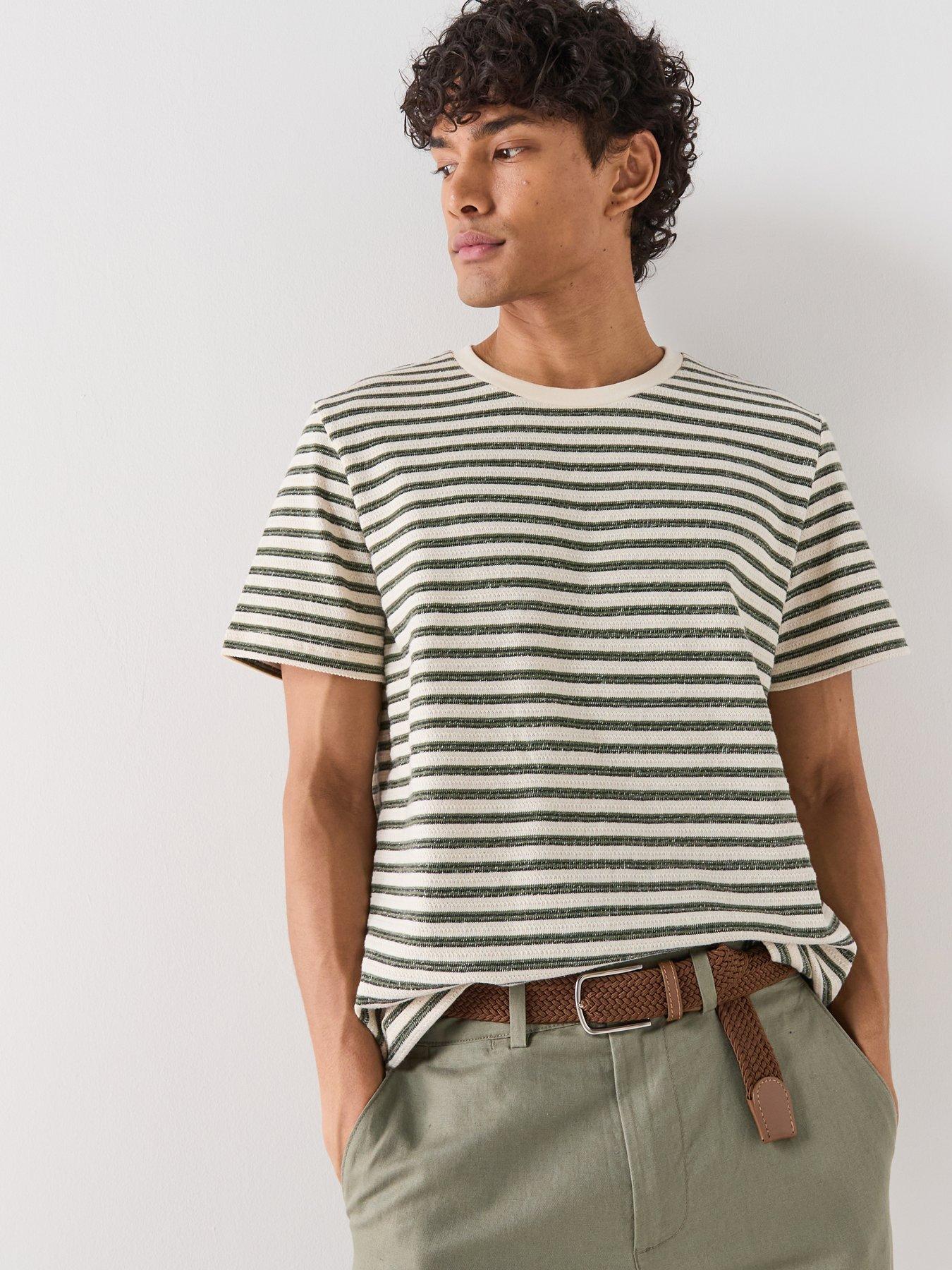 Selected Kevin Stripe Short Sleeve T-Shirt - White
