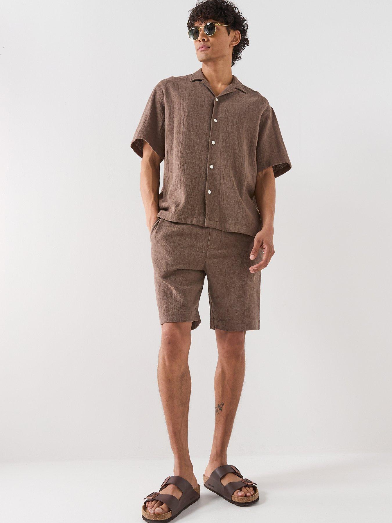 selected-cal-shorts-dark-brownfront