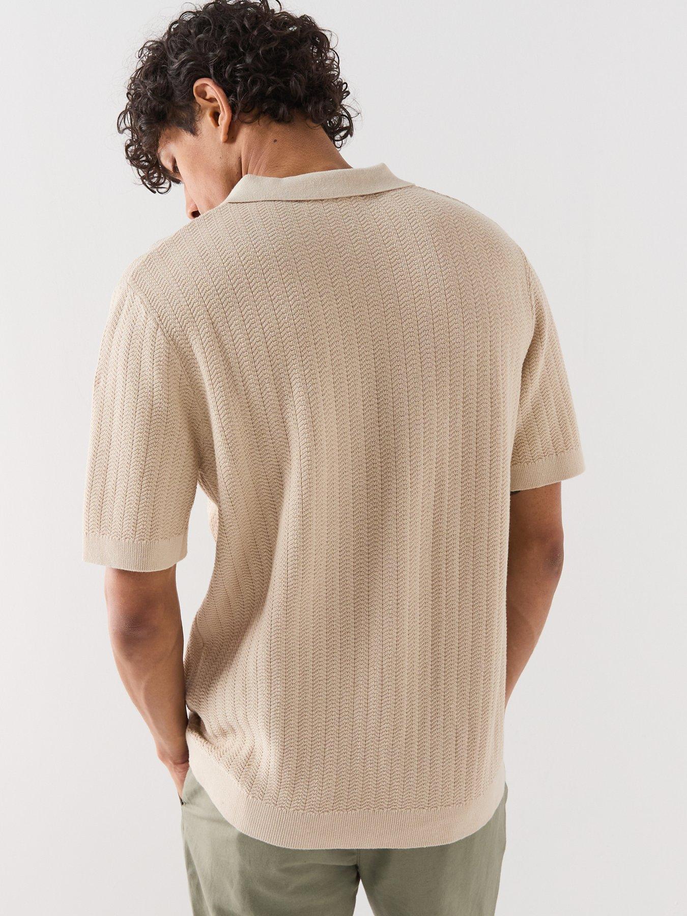 selected-mattis-linen-blend-open-collar-polo-shirt-brownstillFront