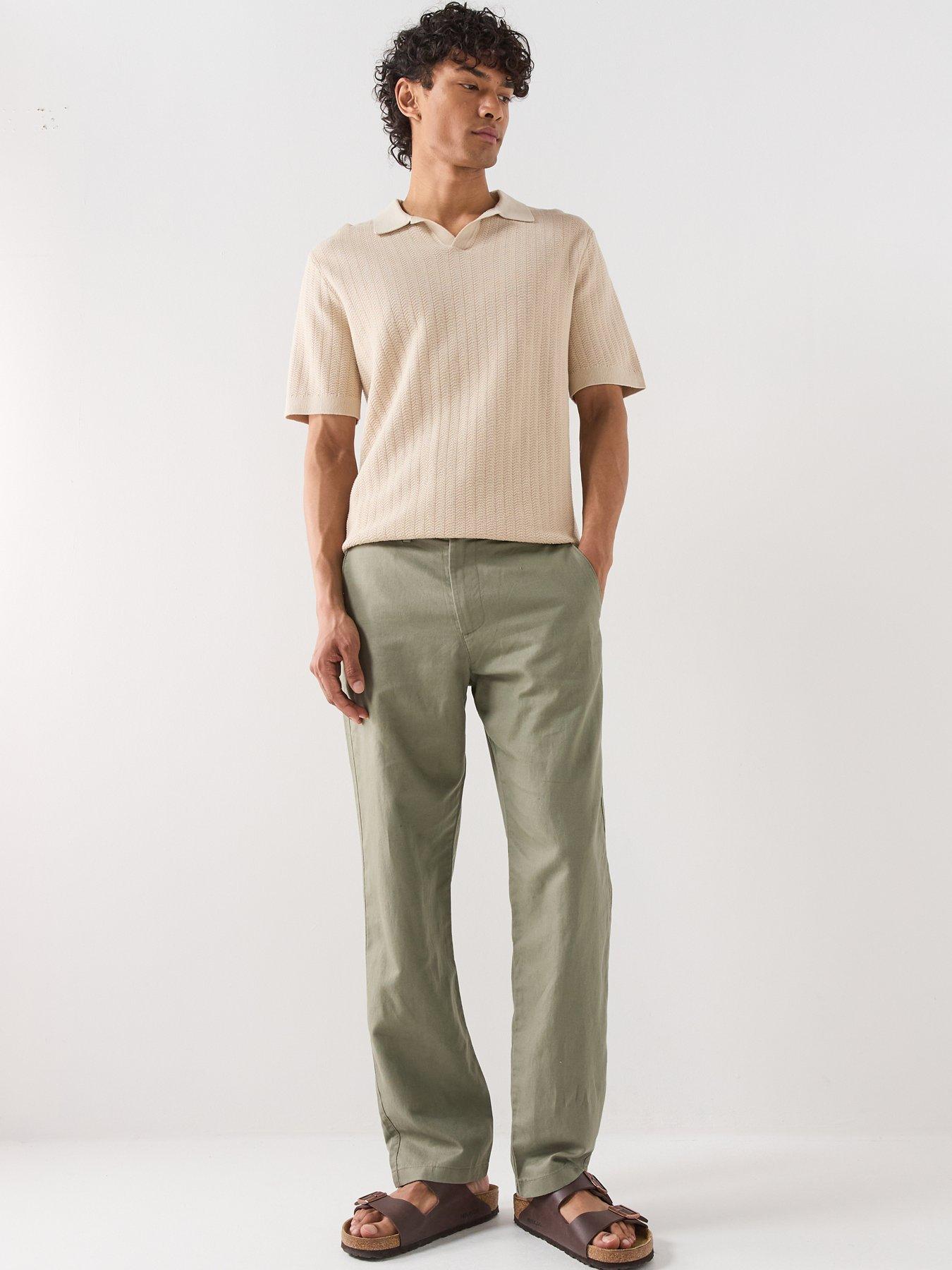 selected-mattis-linen-blend-open-collar-polo-shirt-brownback