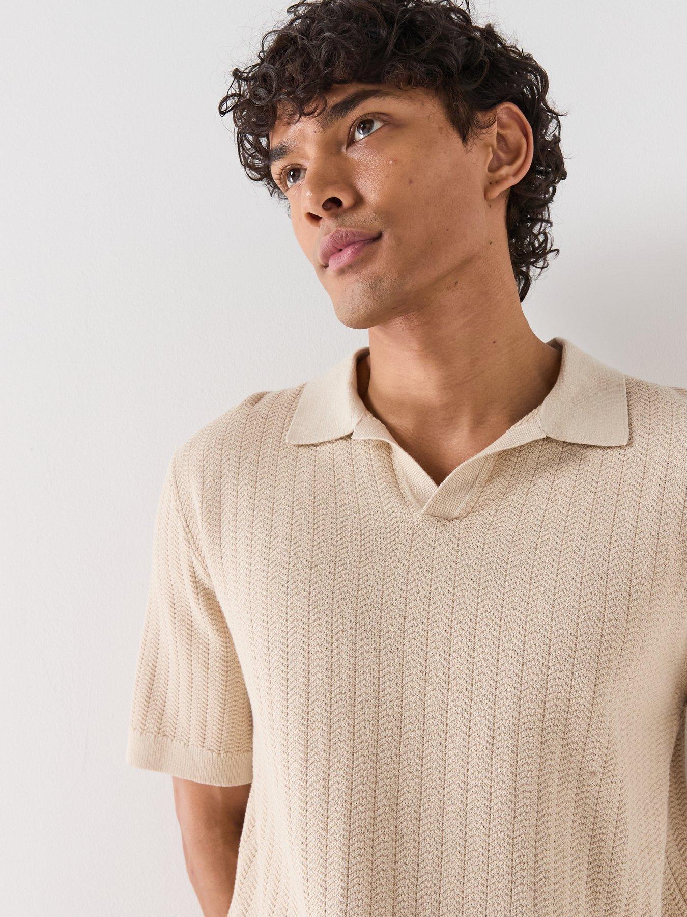 selected-mattis-linen-blend-open-collar-polo-shirt-browndetail