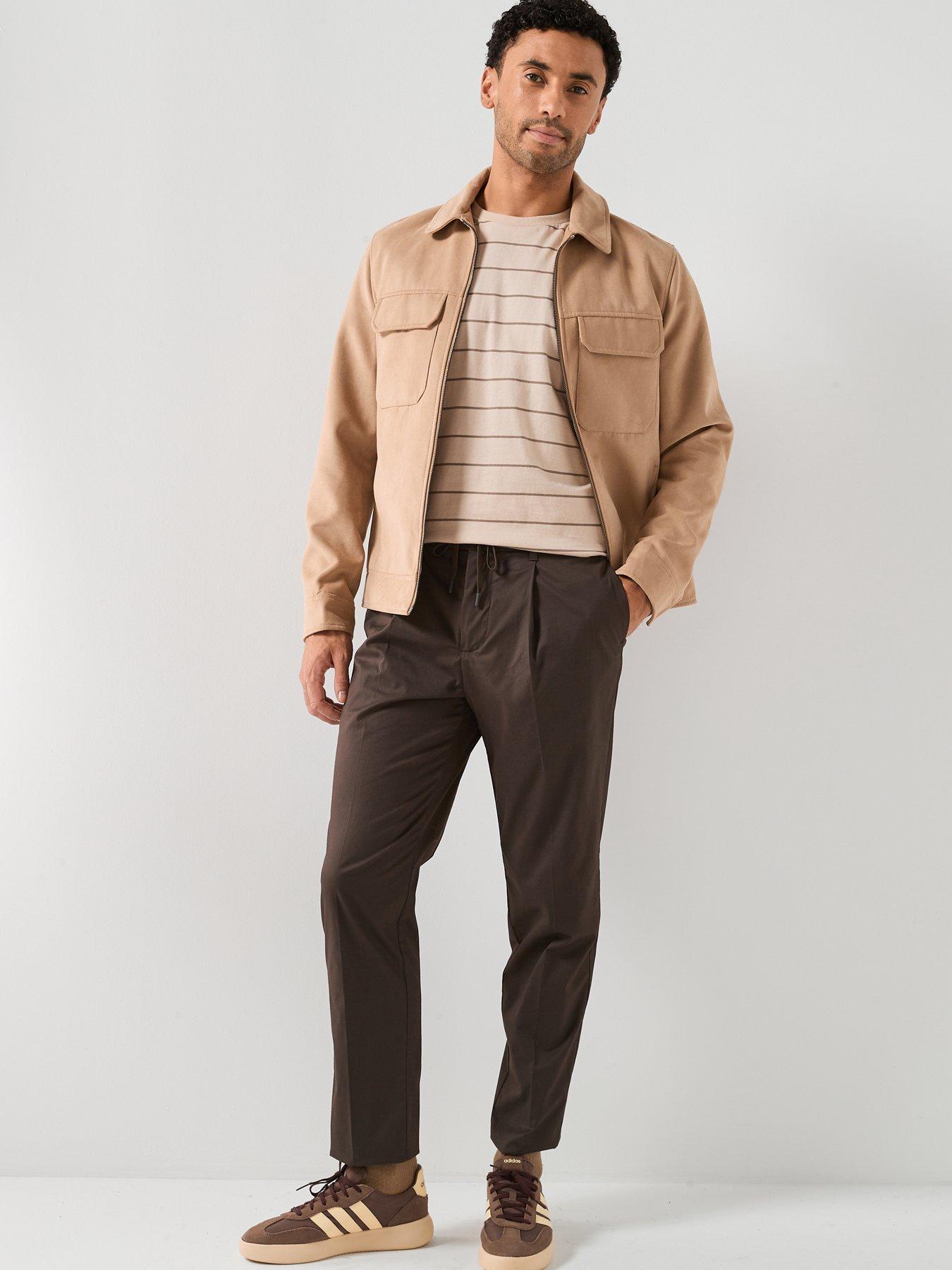 selected-leroy-regular-fit-pleat-trousers-brownback