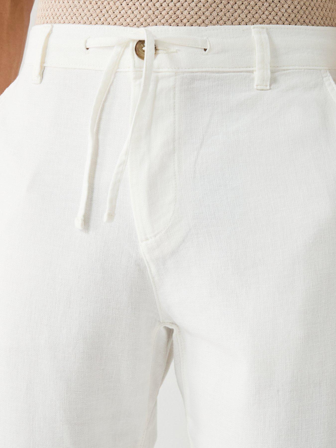 selected-brody-loose-fit-linen-trousers-whiteoutfit