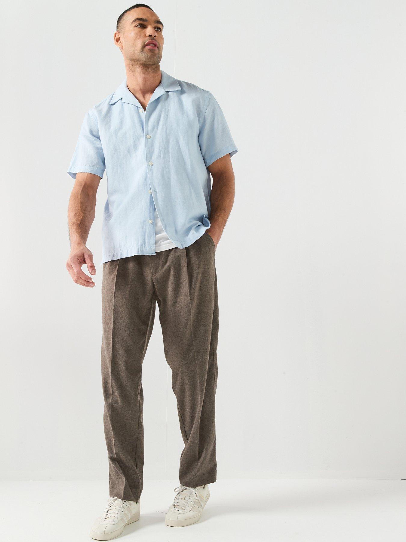 selected-selected-clay-short-sleeve-linen-blend-stripe-shirtback
