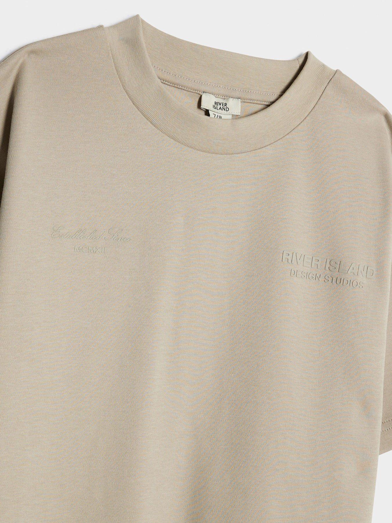 Image 5 of 7 of River Island Older Boys Design Studios T-Shirt Set - Cream