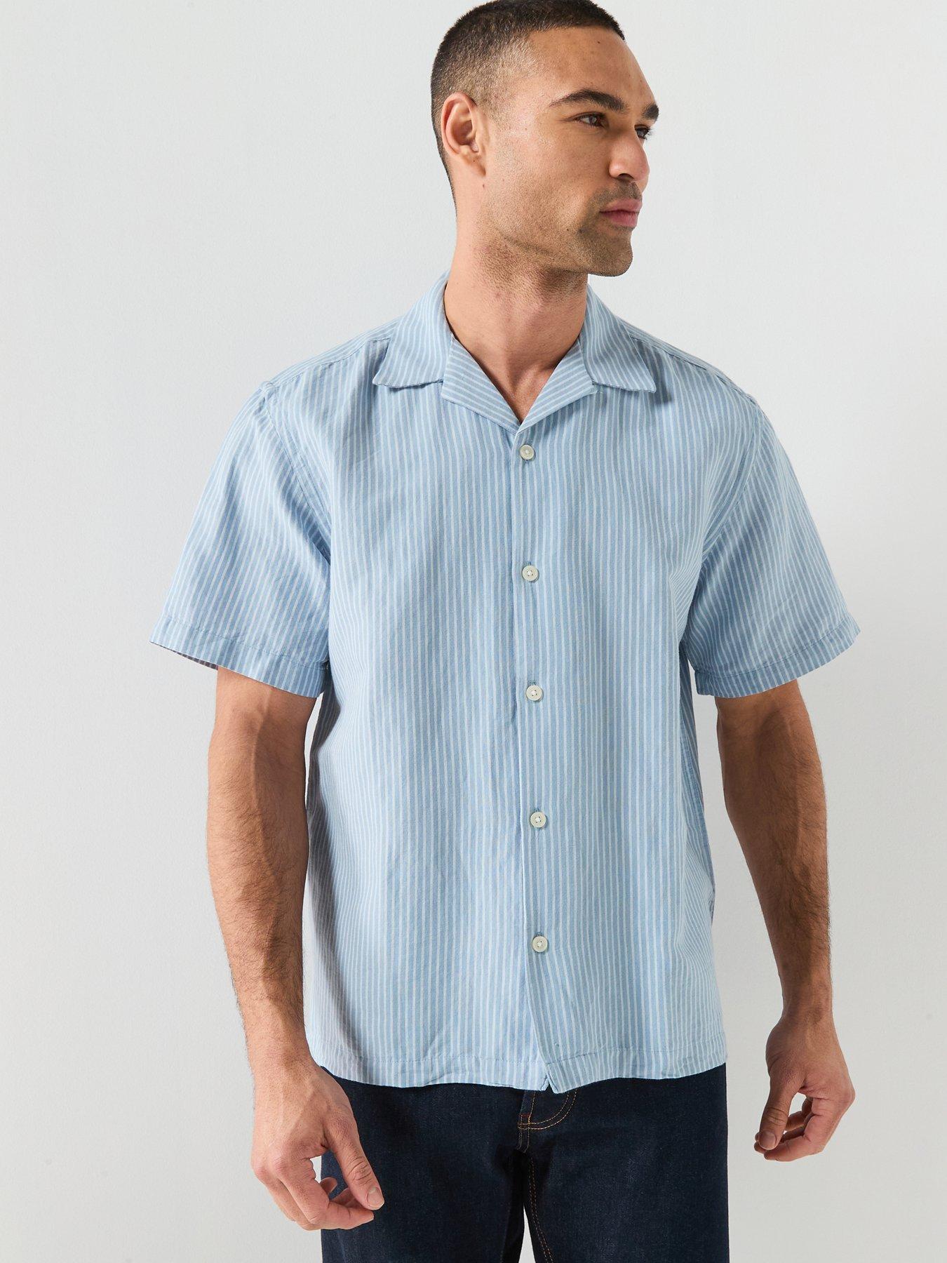 Image 1 of 5 of Selected Selected Clay Short Sleeve Linen Blend Shirt