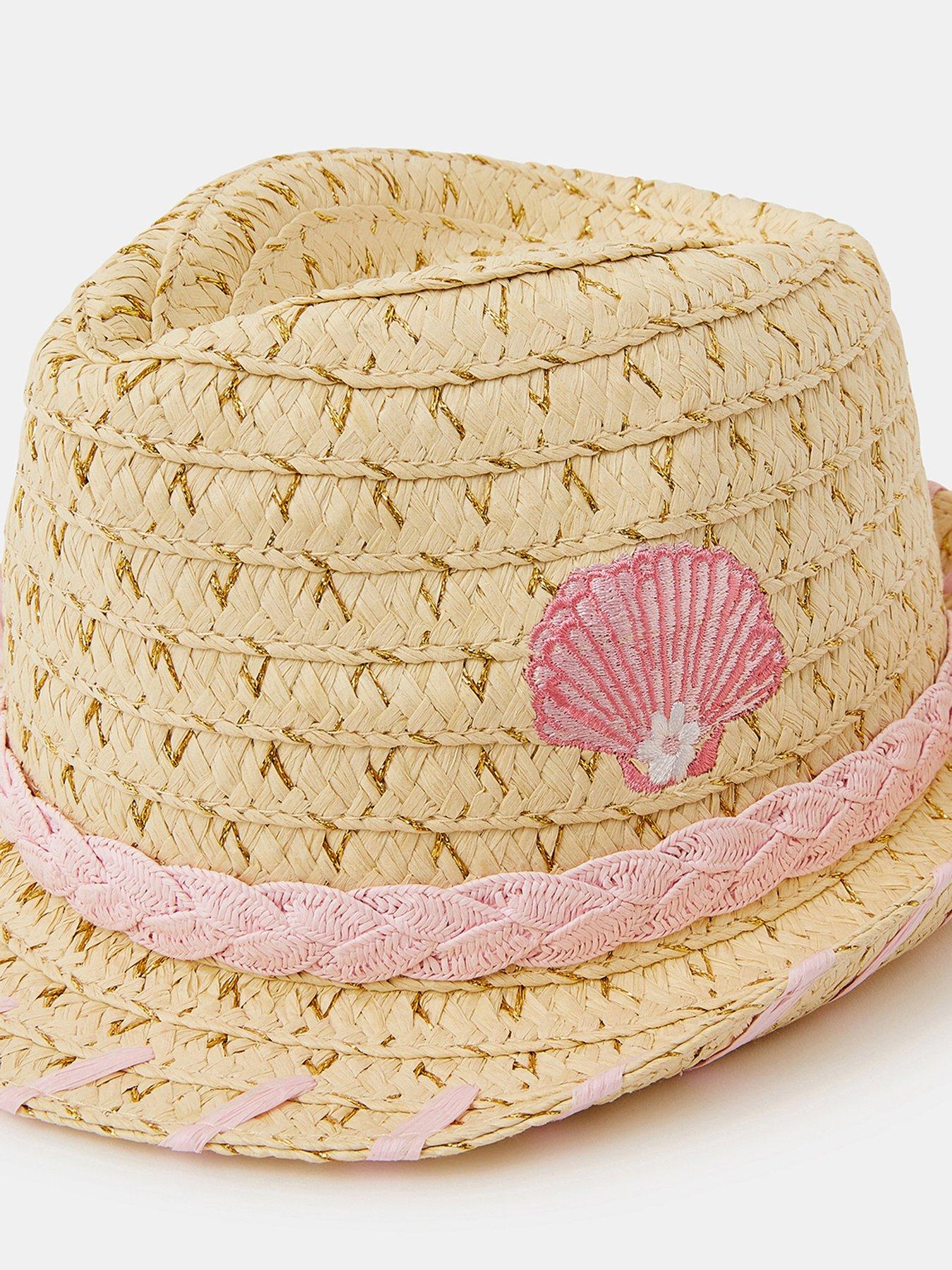 Image 3 of 3 of Accessorize Girls Seashell Trilby Hat - Beige