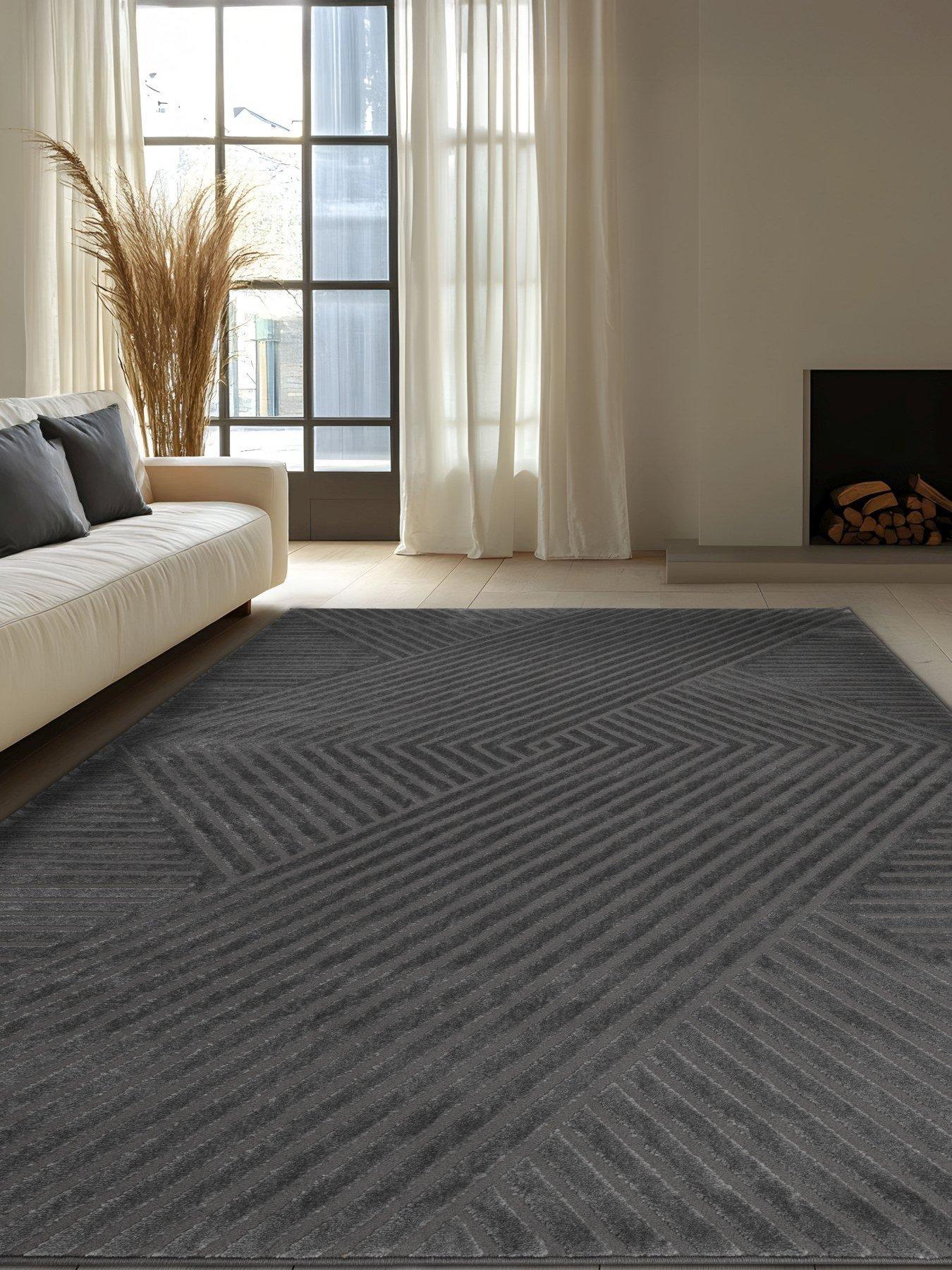 Very Home Atelier Diamond Rug - Charcoal