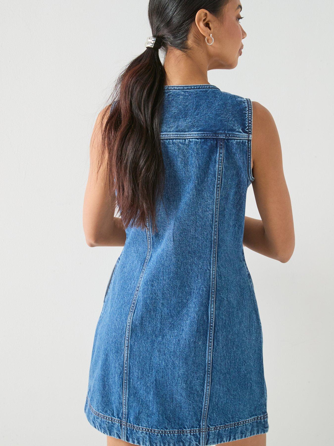 Image 5 of 6 of Calvin Klein Jeans Shirt Mini Dress - Blue