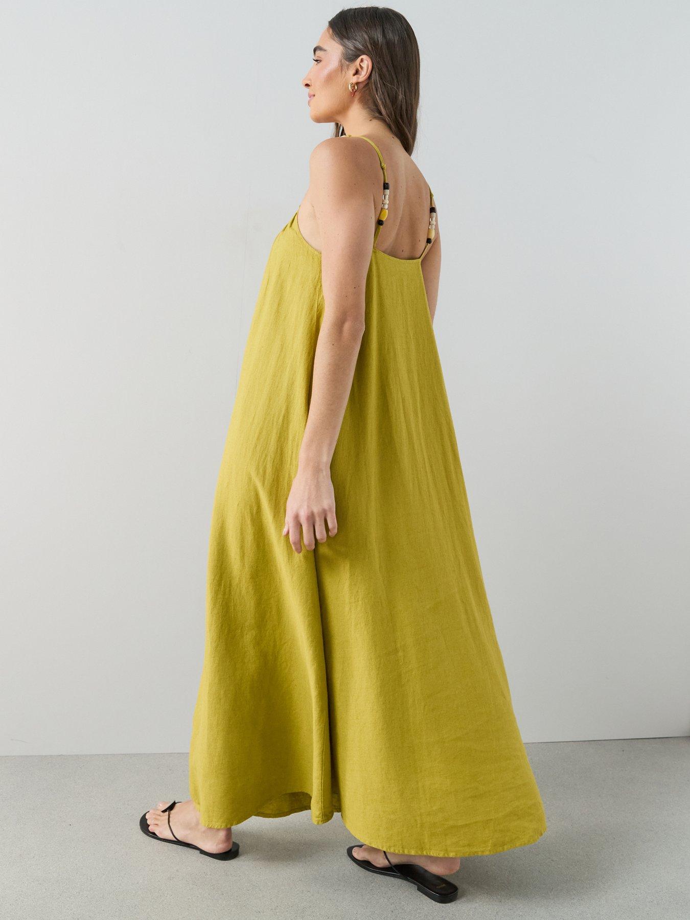 Image 2 of 7 of The Very Collection Bead Strap Detail Maxi Dress - Green