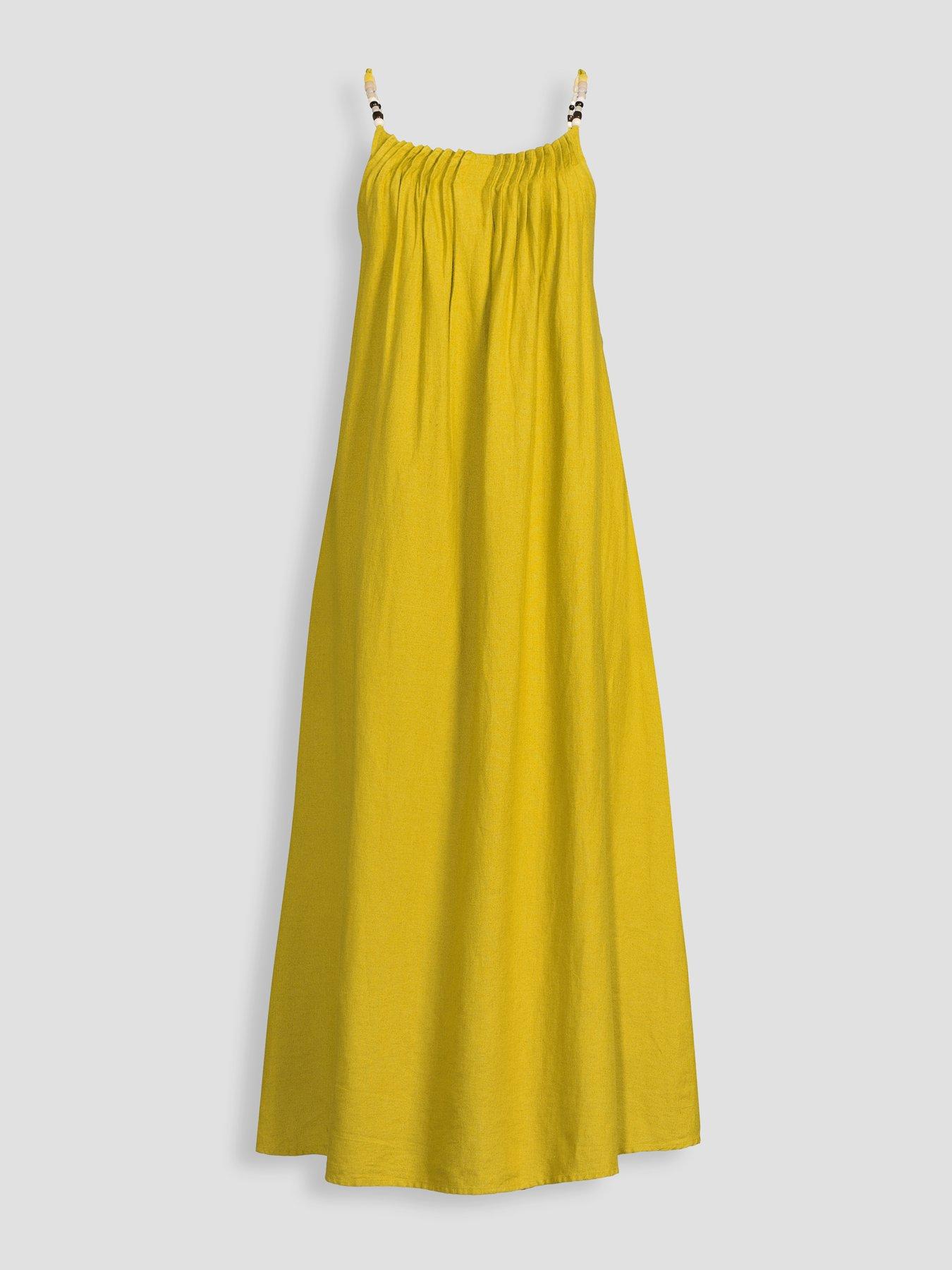 Image 7 of 7 of The Very Collection Bead Strap Detail Maxi Dress - Green