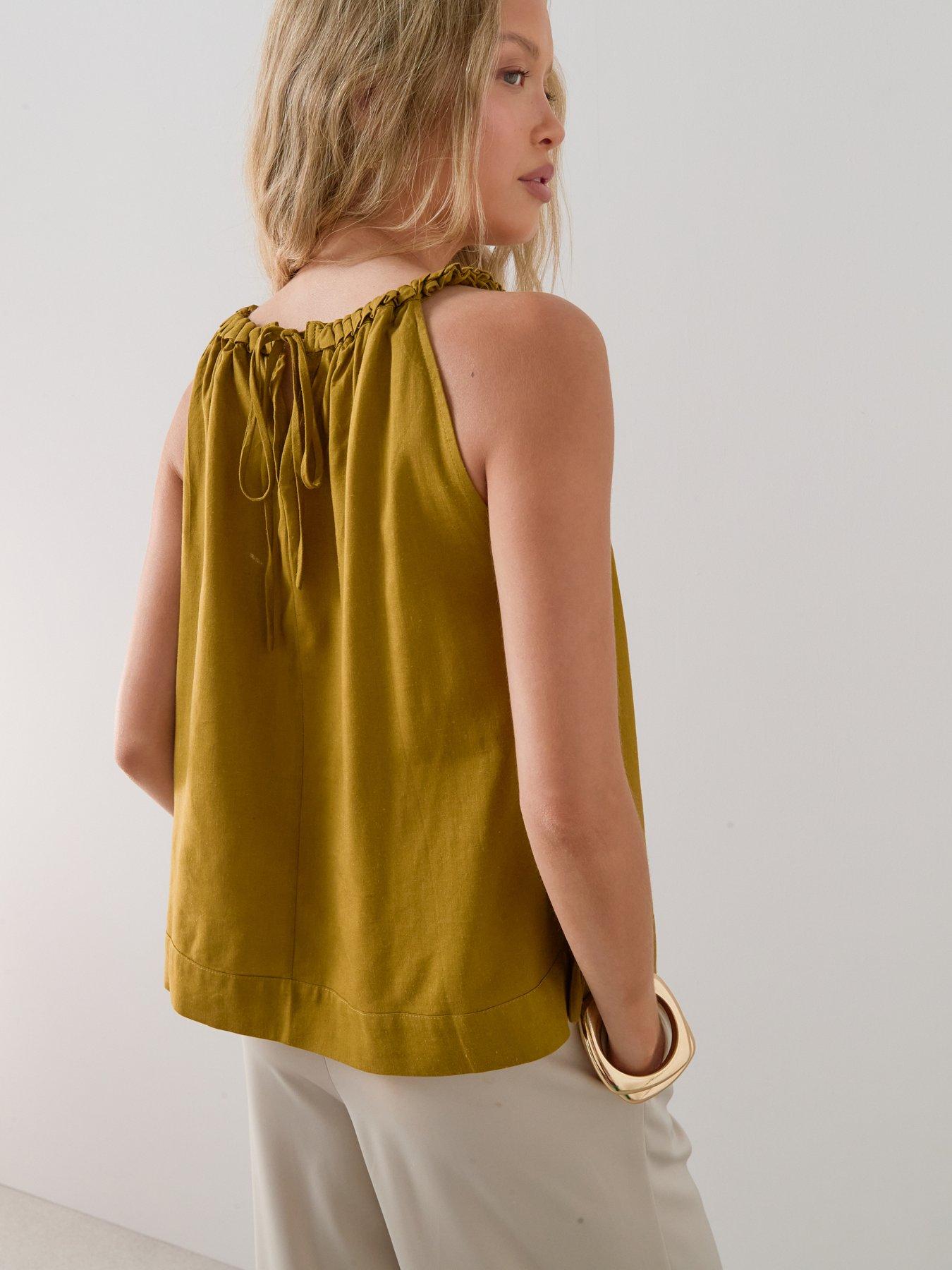 Image 2 of 7 of The Very Collection Twist Neckline Blouse - Green
