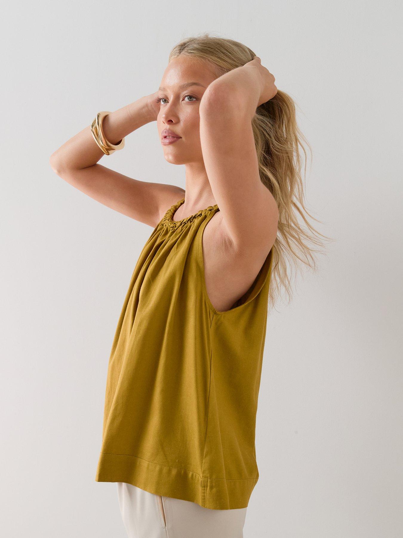 Image 4 of 7 of The Very Collection Twist Neckline Blouse - Green