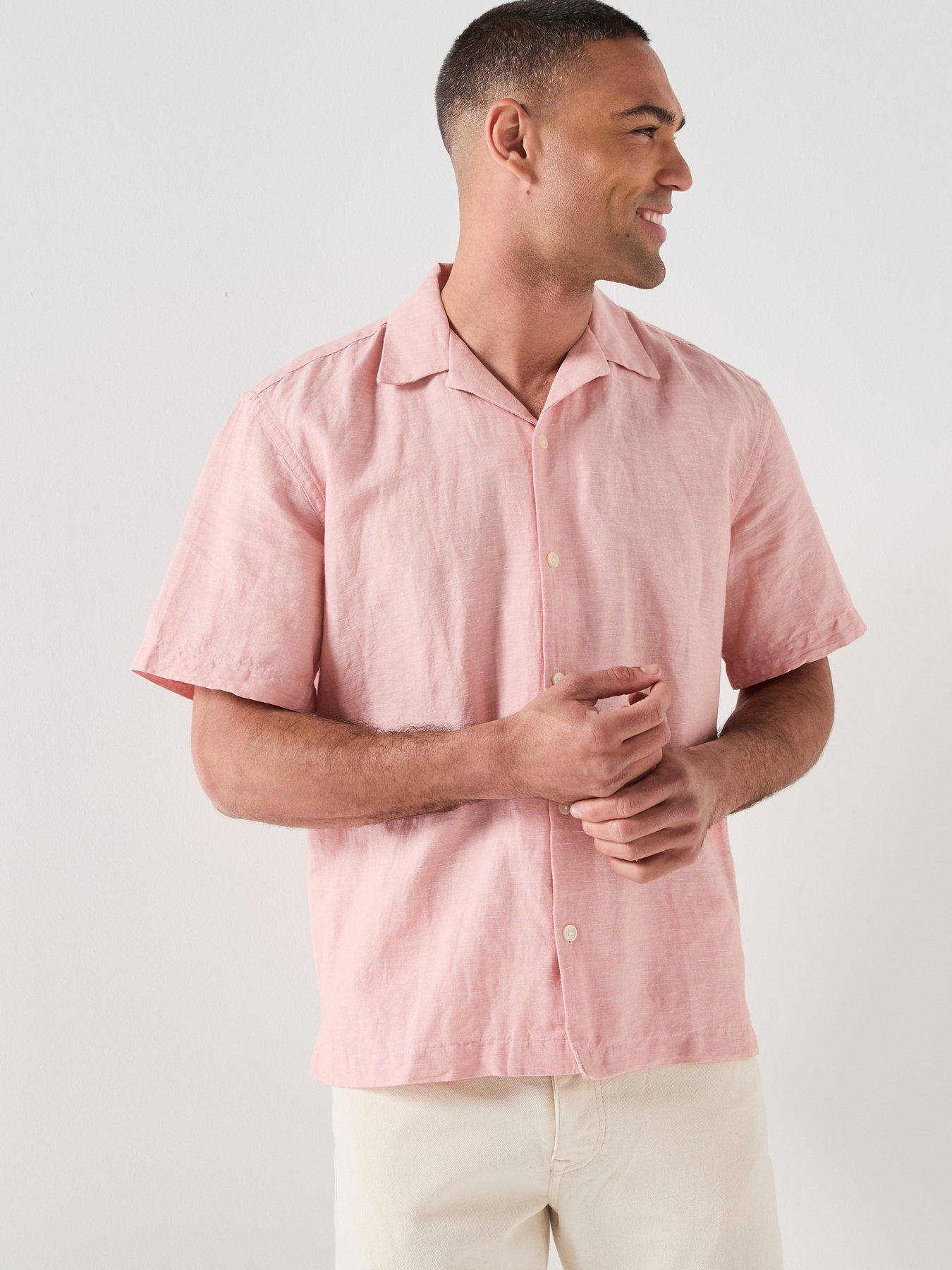 Selected Selected Clay Short Sleeve Linen Blend Shirt