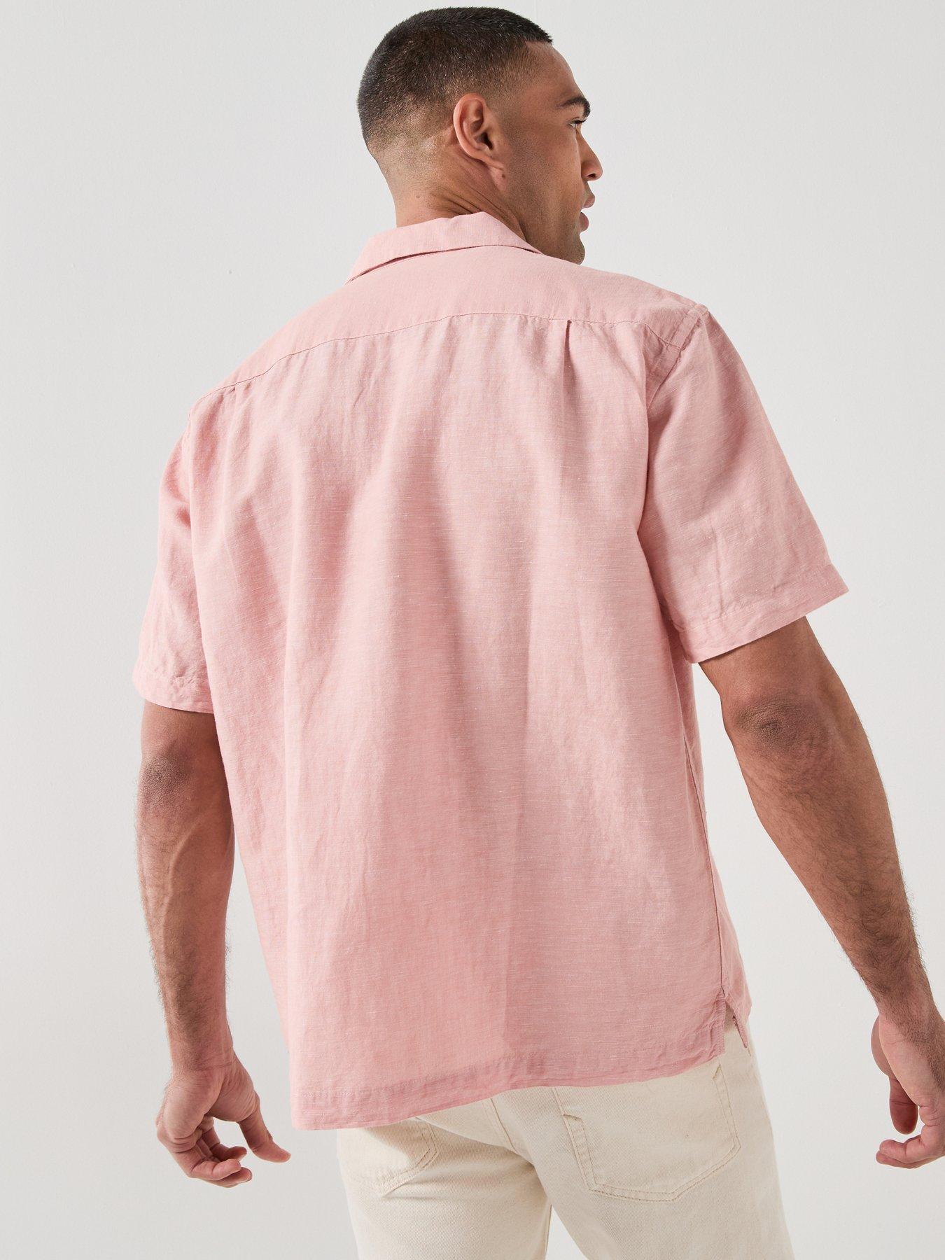 selected-selected-clay-short-sleeve-linen-blend-shirtstillFront