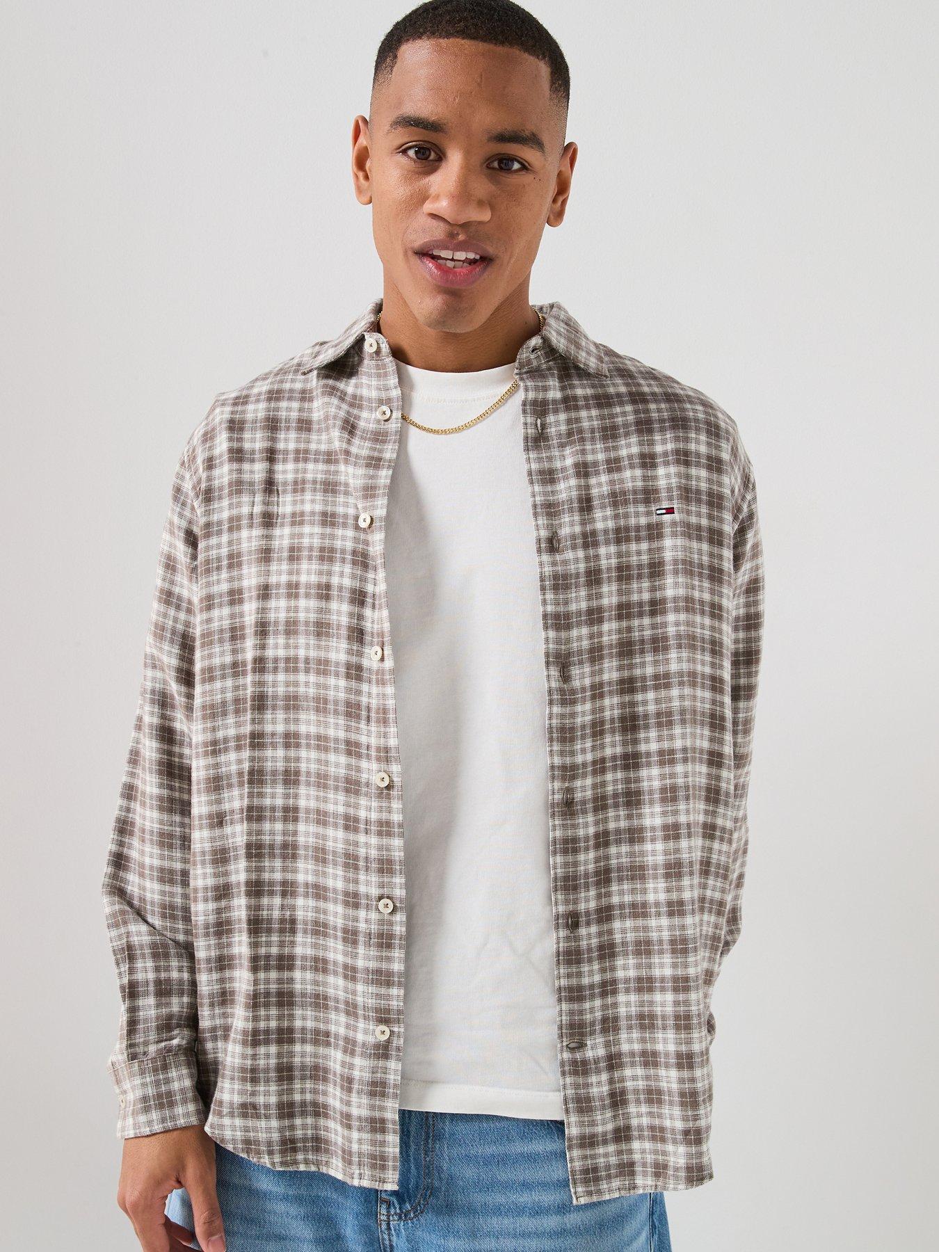 tommy-jeans-relaxed-linen-blend-check-shirt-grey