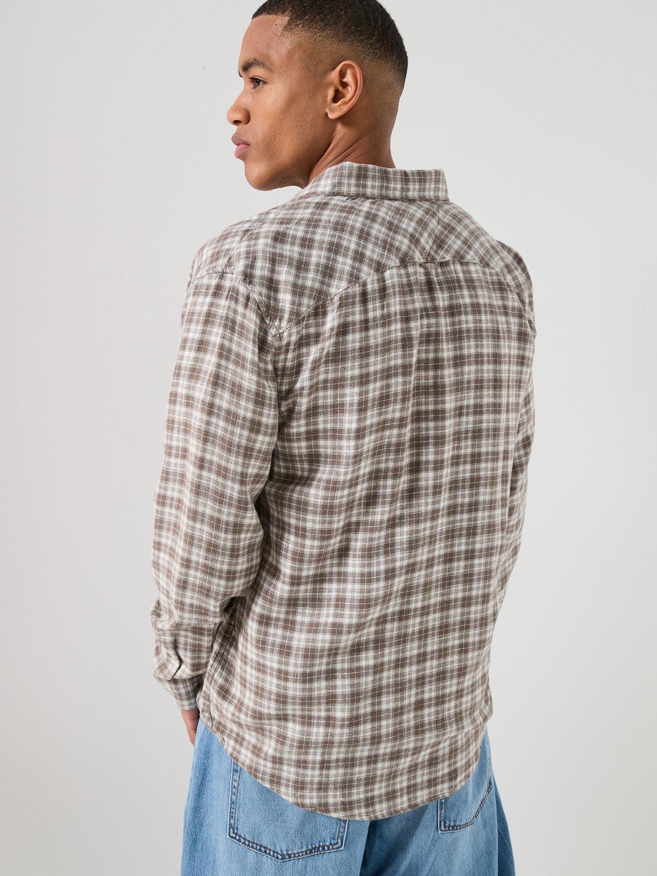 tommy-jeans-relaxed-linen-blend-check-shirt-greystillFront