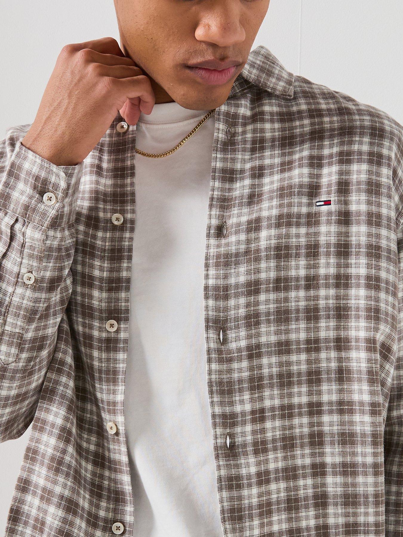 tommy-jeans-relaxed-linen-blend-check-shirt-greyoutfit