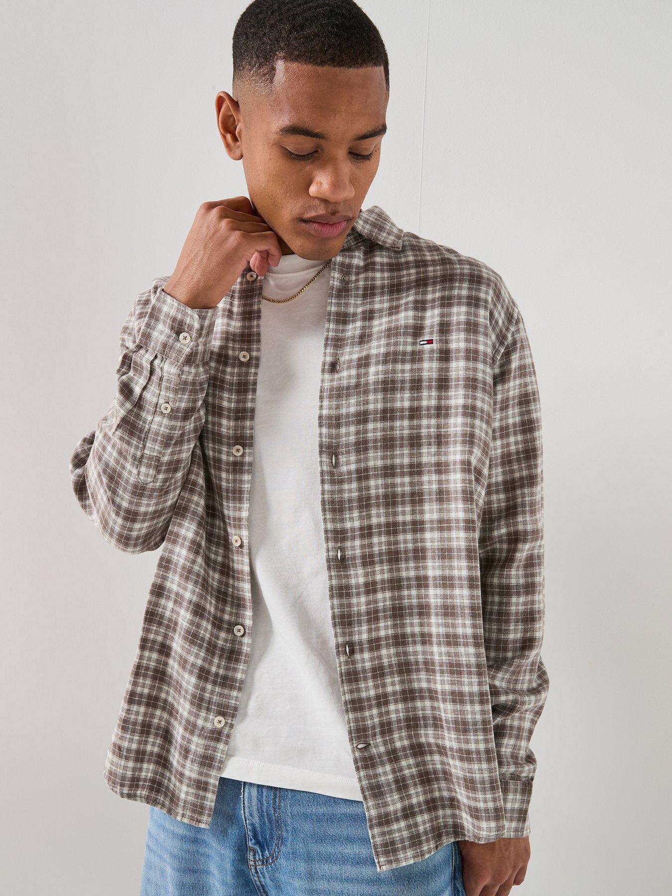 tommy-jeans-relaxed-linen-blend-check-shirt-greydetail