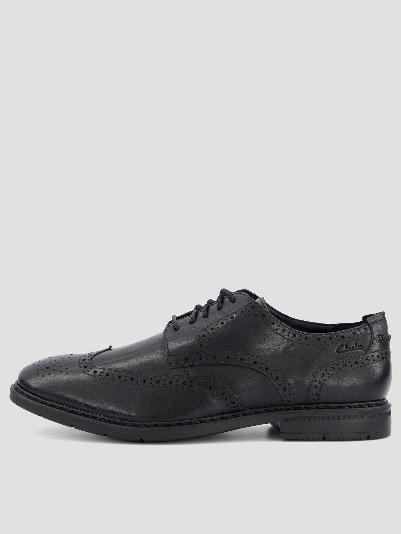 Image 1 of 6 of Clarks Banbury Tip Leather Brogue Shoes - Black