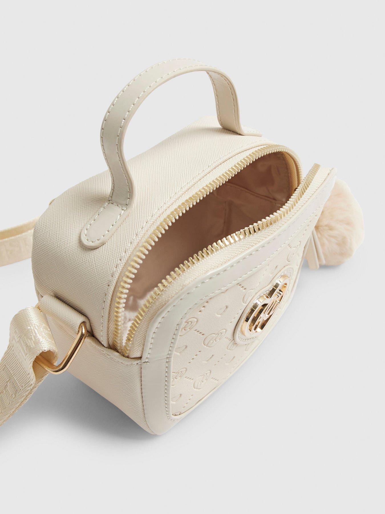 Image 4 of 5 of River Island Older Girls Monogram Box Cross Body Bag - Cream