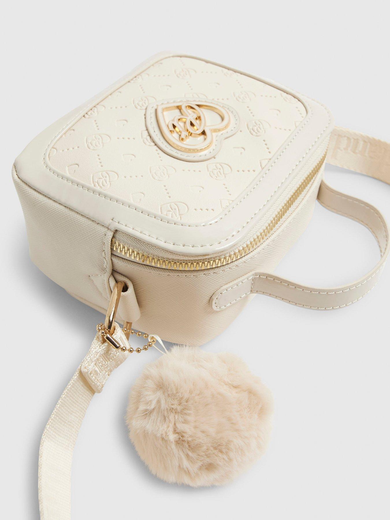 Image 5 of 5 of River Island Older Girls Monogram Box Cross Body Bag - Cream