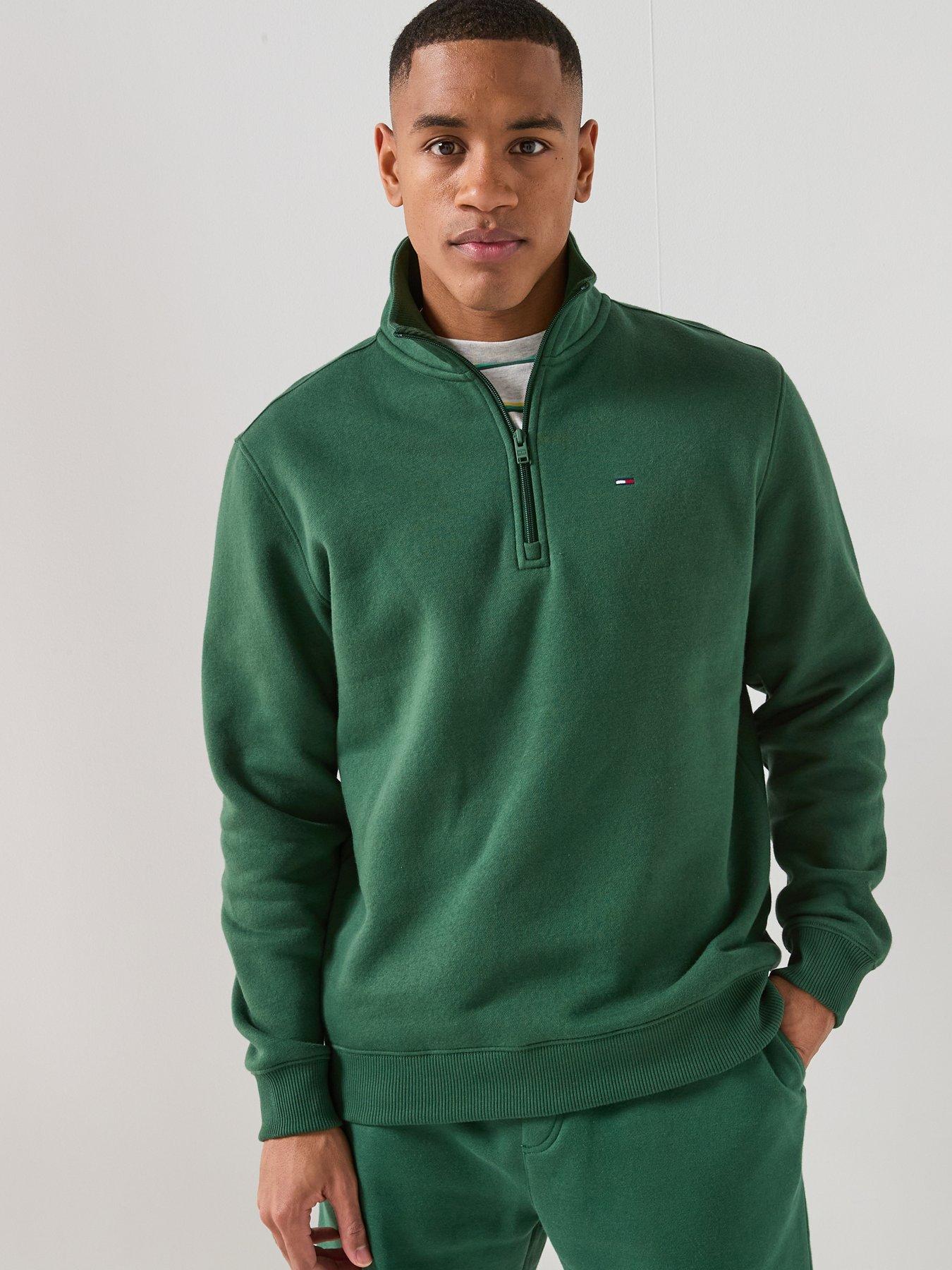 Tommy Jeans Regular Fit 1/4 Zip Sweatshirt - Green