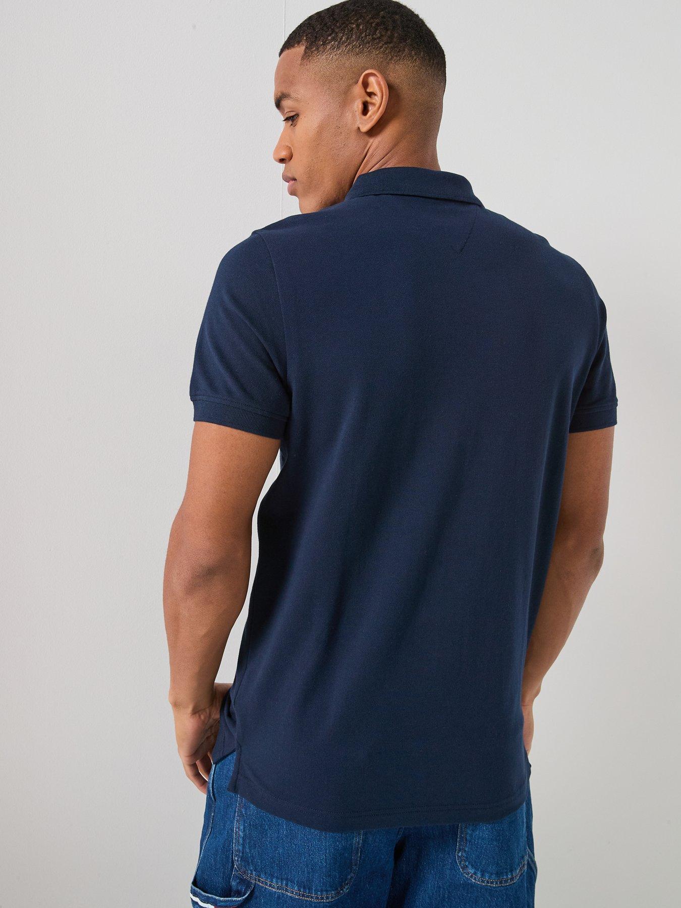 Image 2 of 4 of Tommy Jeans Slim Placket Polo Shirt - Navy