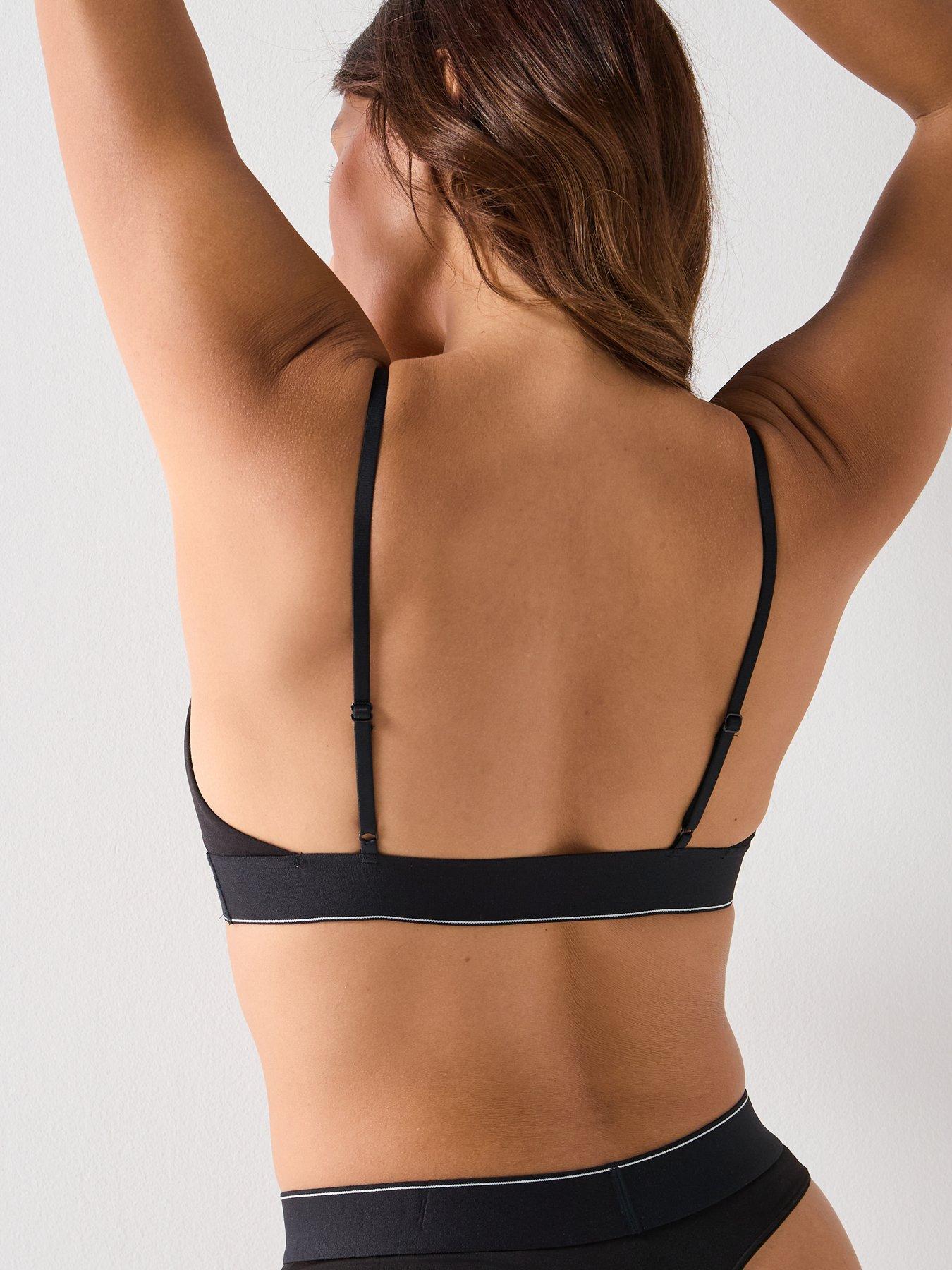 Image 2 of 5 of Calvin Klein Monogram Logo Unlined Bralette - Black