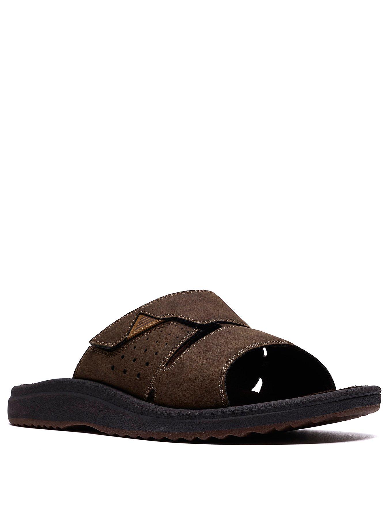 clarks-brinkley-sliders-dark-brownstillFront