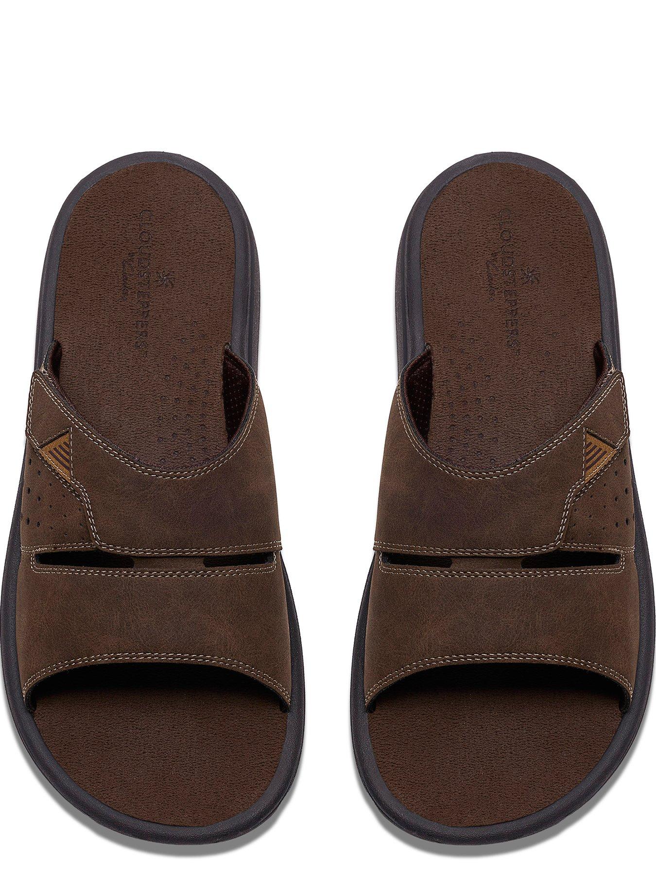 clarks-brinkley-sliders-dark-brownoutfit