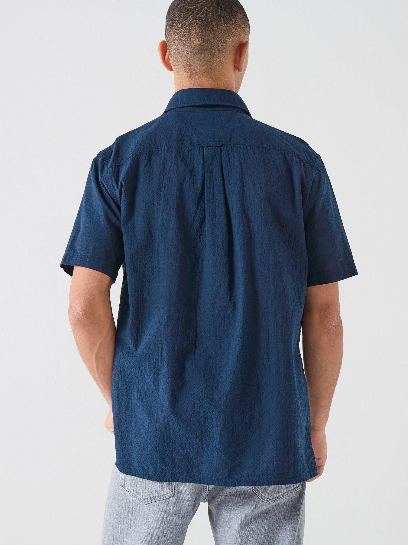 Image 2 of 6 of Tommy Jeans Regular Fit Seersucker Shirt - Dark Night Navy