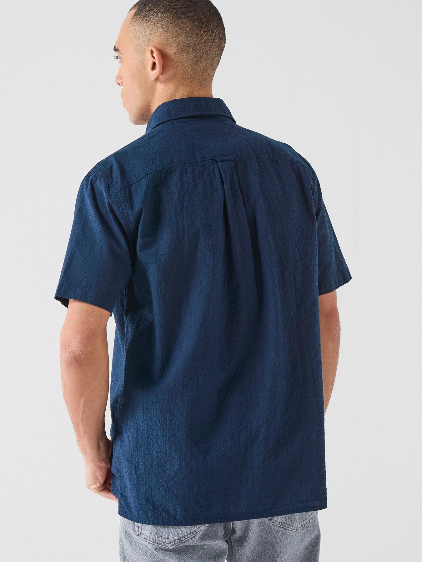 Image 5 of 6 of Tommy Jeans Regular Fit Seersucker Shirt - Dark Night Navy