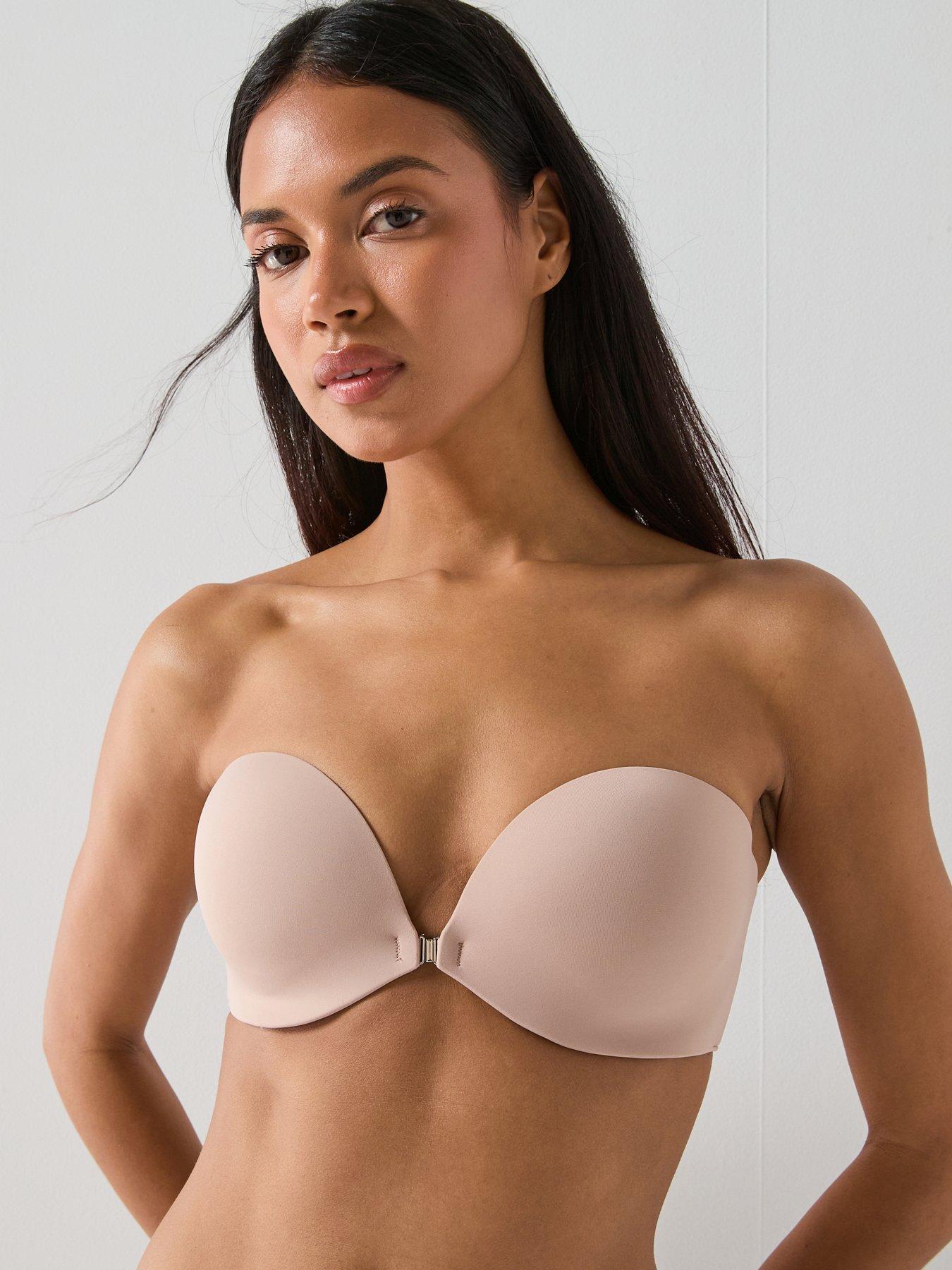 Image 1 of 5 of Calvin Klein Front Clasp PU Strapless - Brown