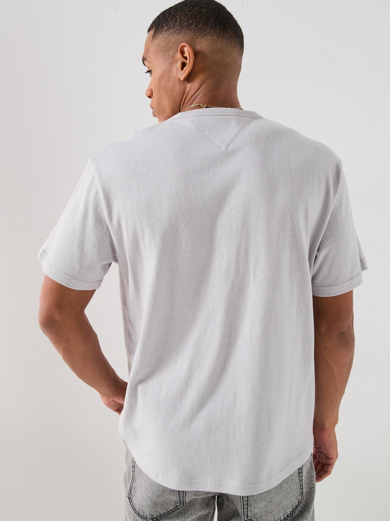 Image 2 of 6 of Tommy Jeans Relaxed Linear Logo T-Shirt - Grey
