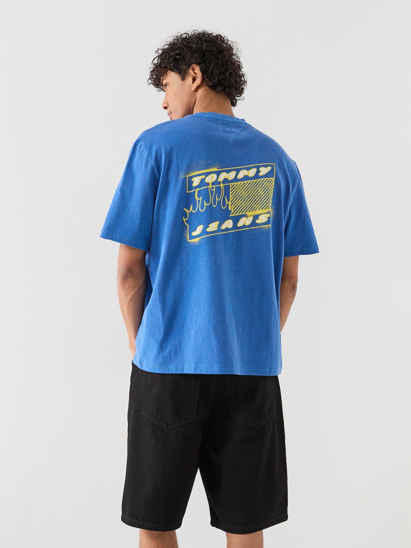 Tommy Jeans Back Graphic 90S Bubble Flag T-Shirt - Fizzy Blue