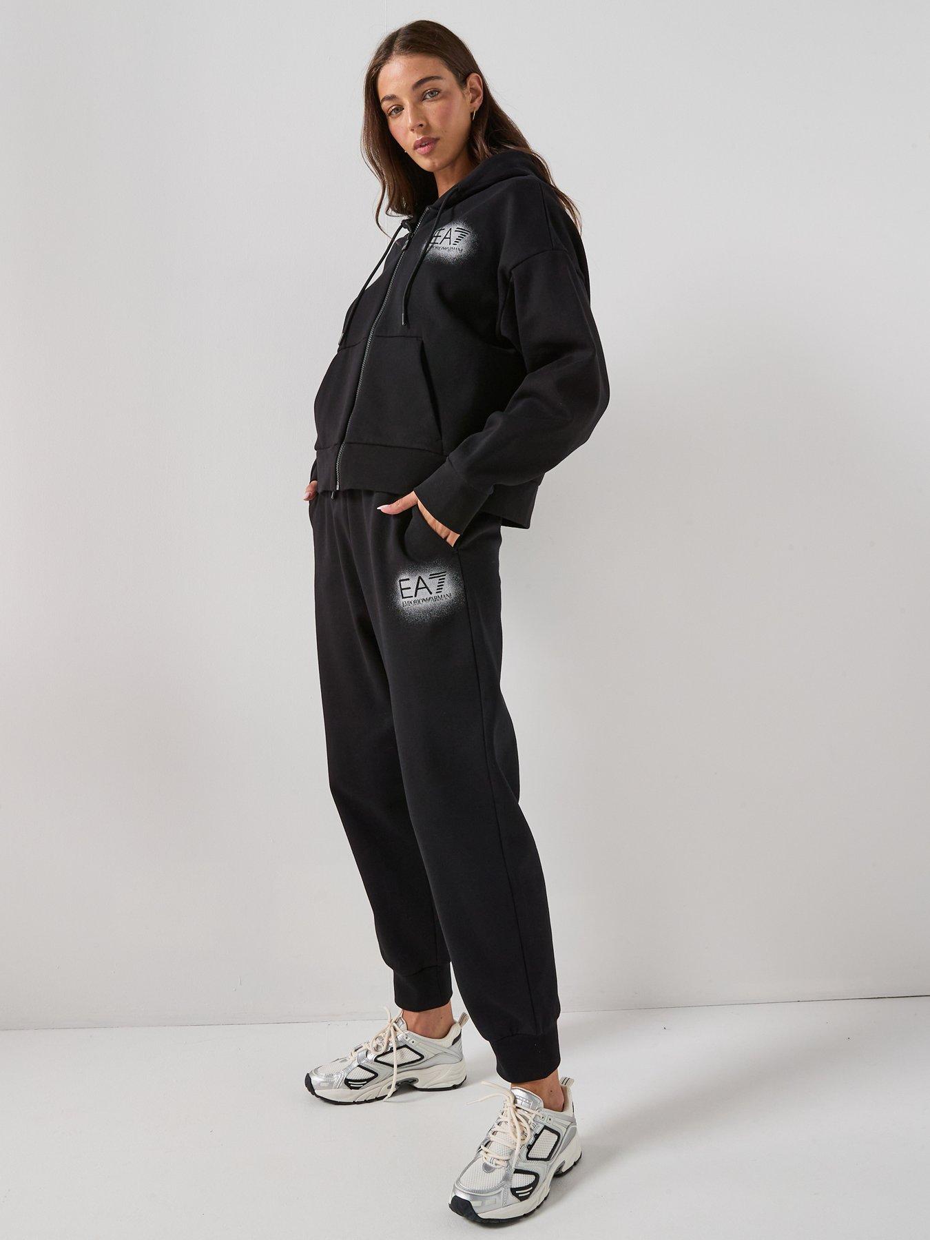 Image 3 of 6 of EA7 Emporio Armani Cotton Blend Two Piece Visibility Tracksuit - Black