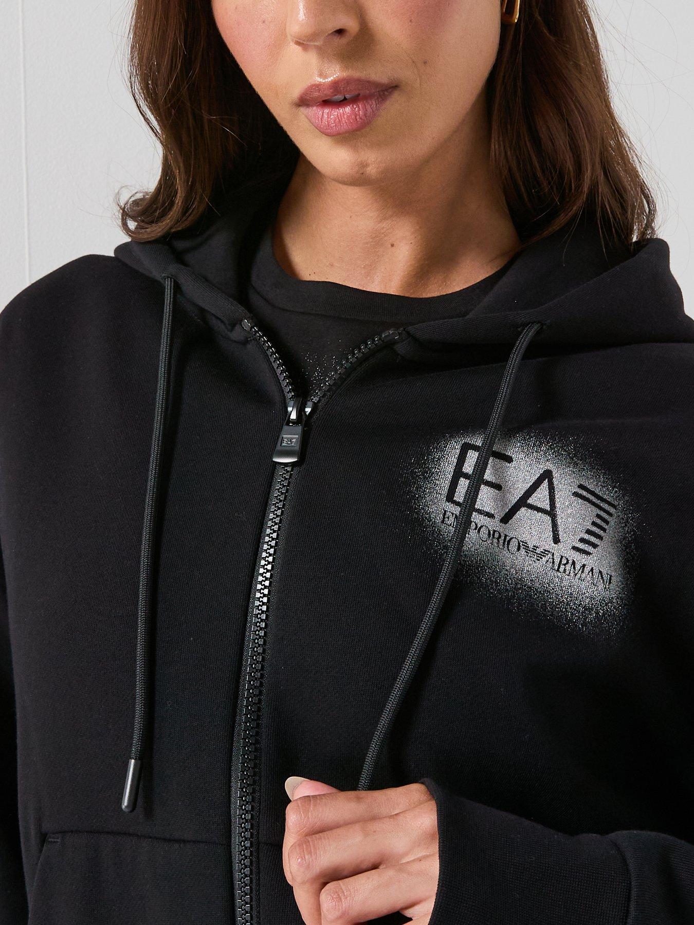 Image 4 of 6 of EA7 Emporio Armani Cotton Blend Two Piece Visibility Tracksuit - Black
