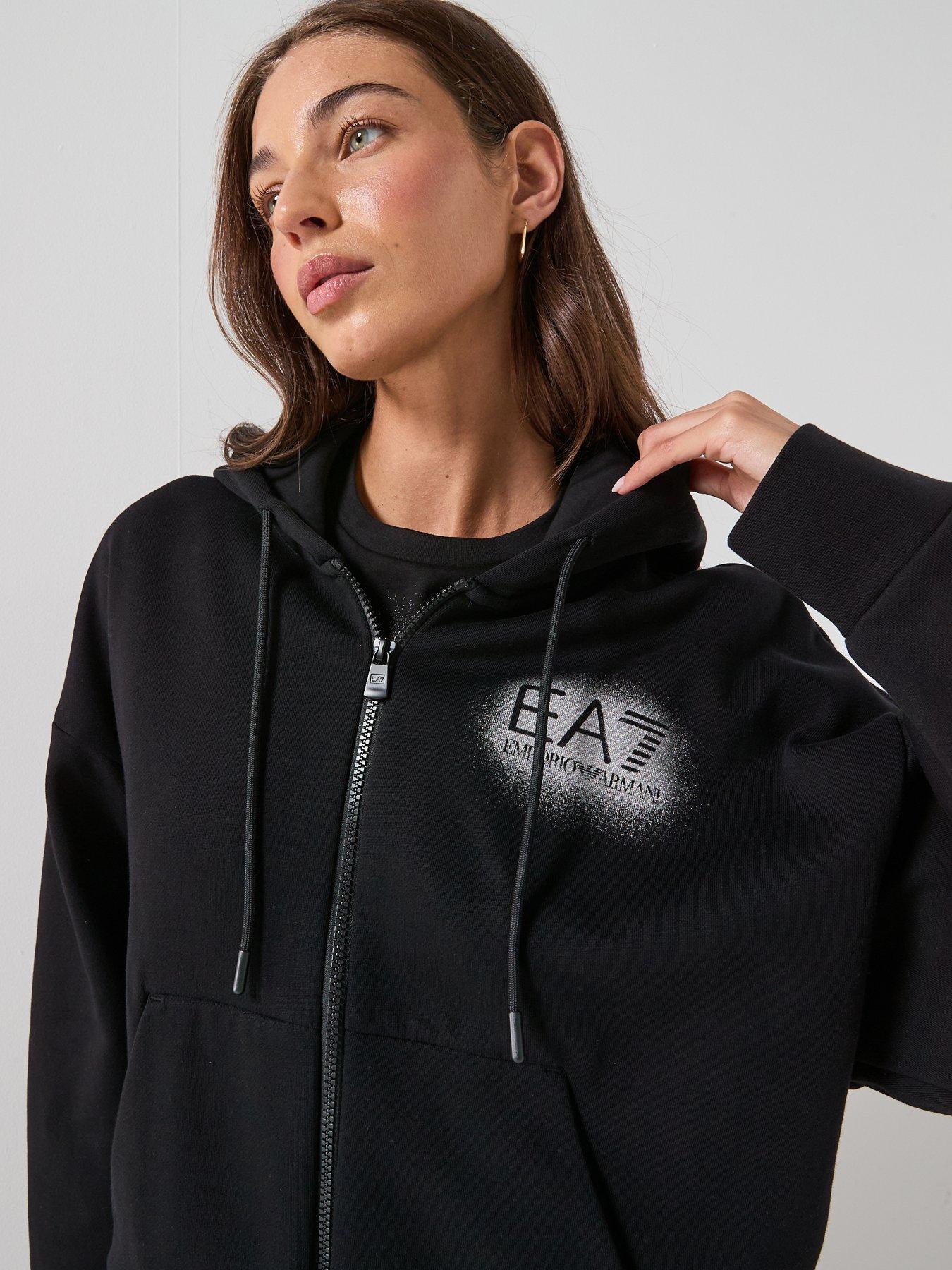 Image 6 of 6 of EA7 Emporio Armani Cotton Blend Two Piece Visibility Tracksuit - Black