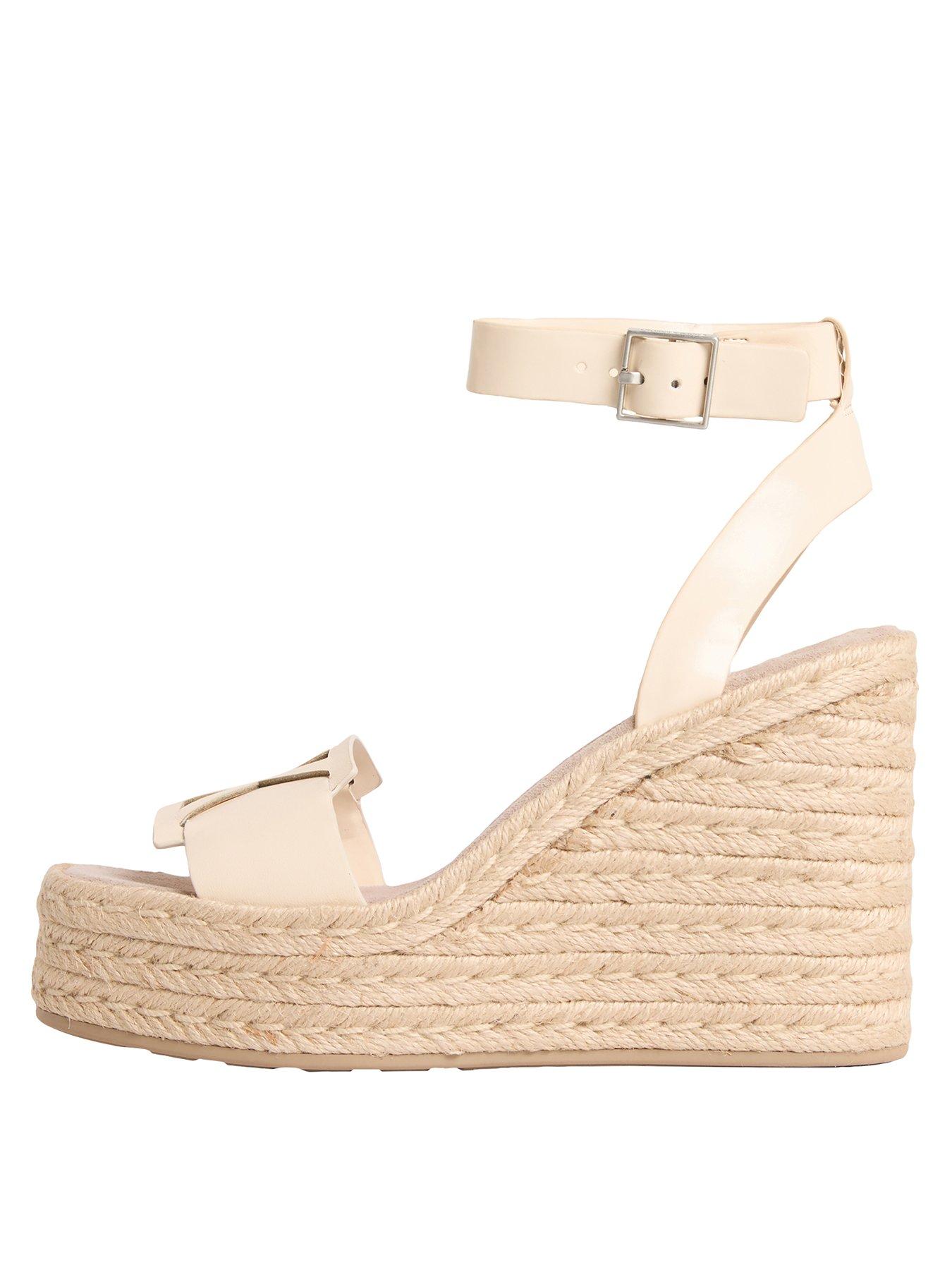 Image 2 of 4 of Calvin Klein Wedge Espadrille 70 Sandals- Beige