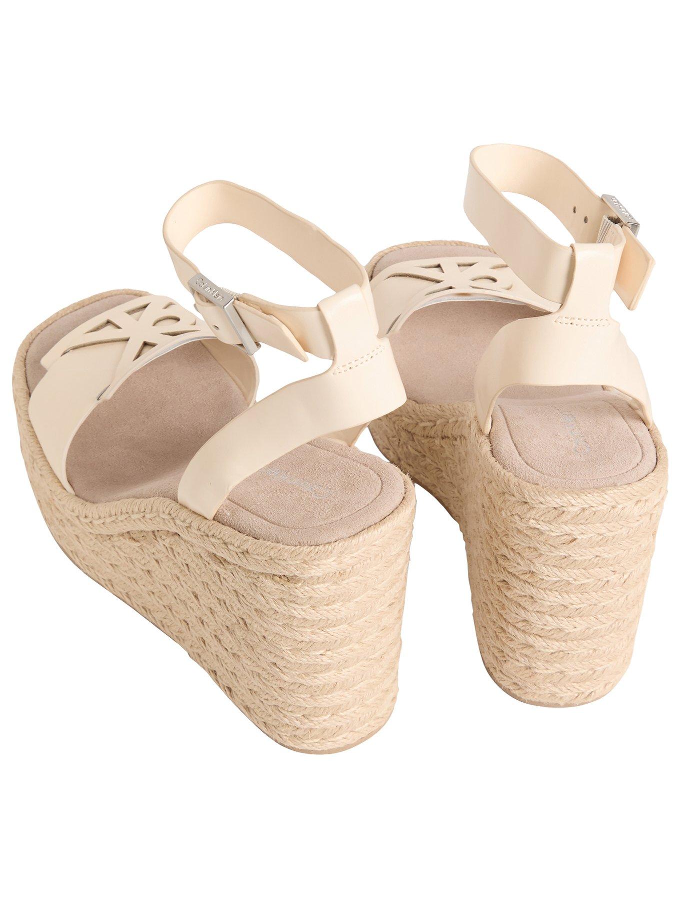Image 3 of 4 of Calvin Klein Wedge Espadrille 70 Sandals- Beige