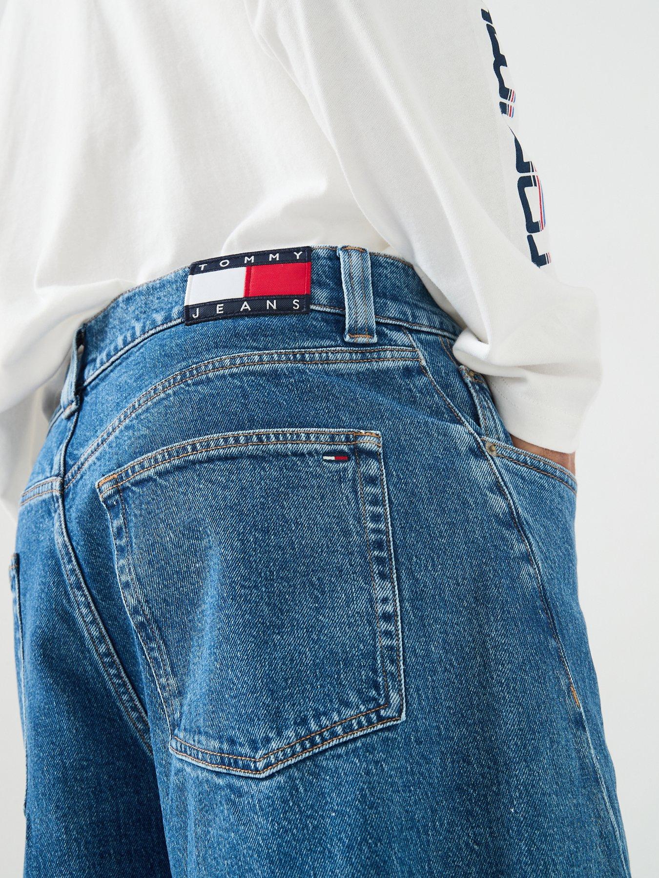 Image 4 of 6 of Tommy Jeans Ashton Twisted Seam Loose Barrel Leg Jeans - Blue