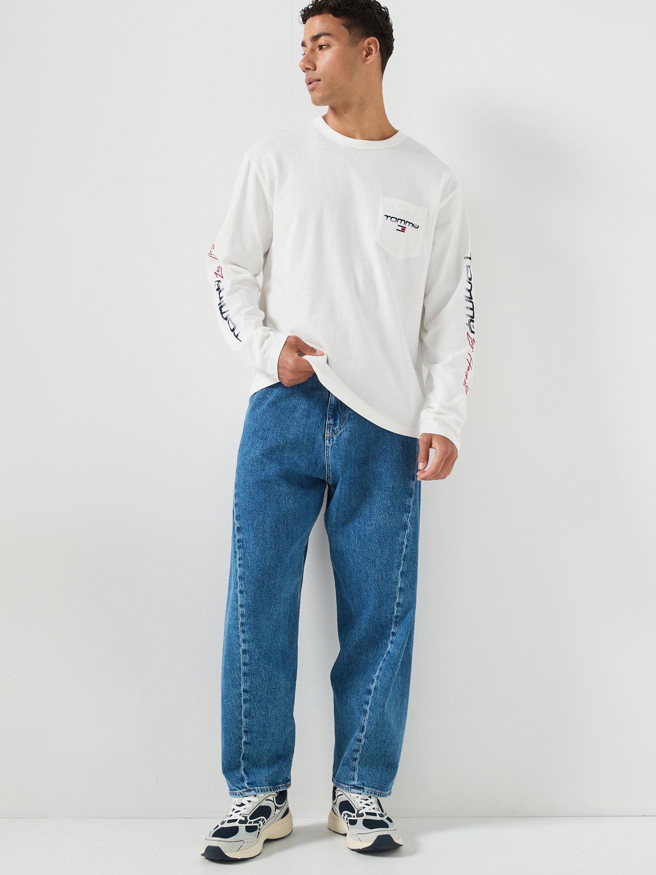 Image 5 of 6 of Tommy Jeans Ashton Twisted Seam Loose Barrel Leg Jeans - Blue