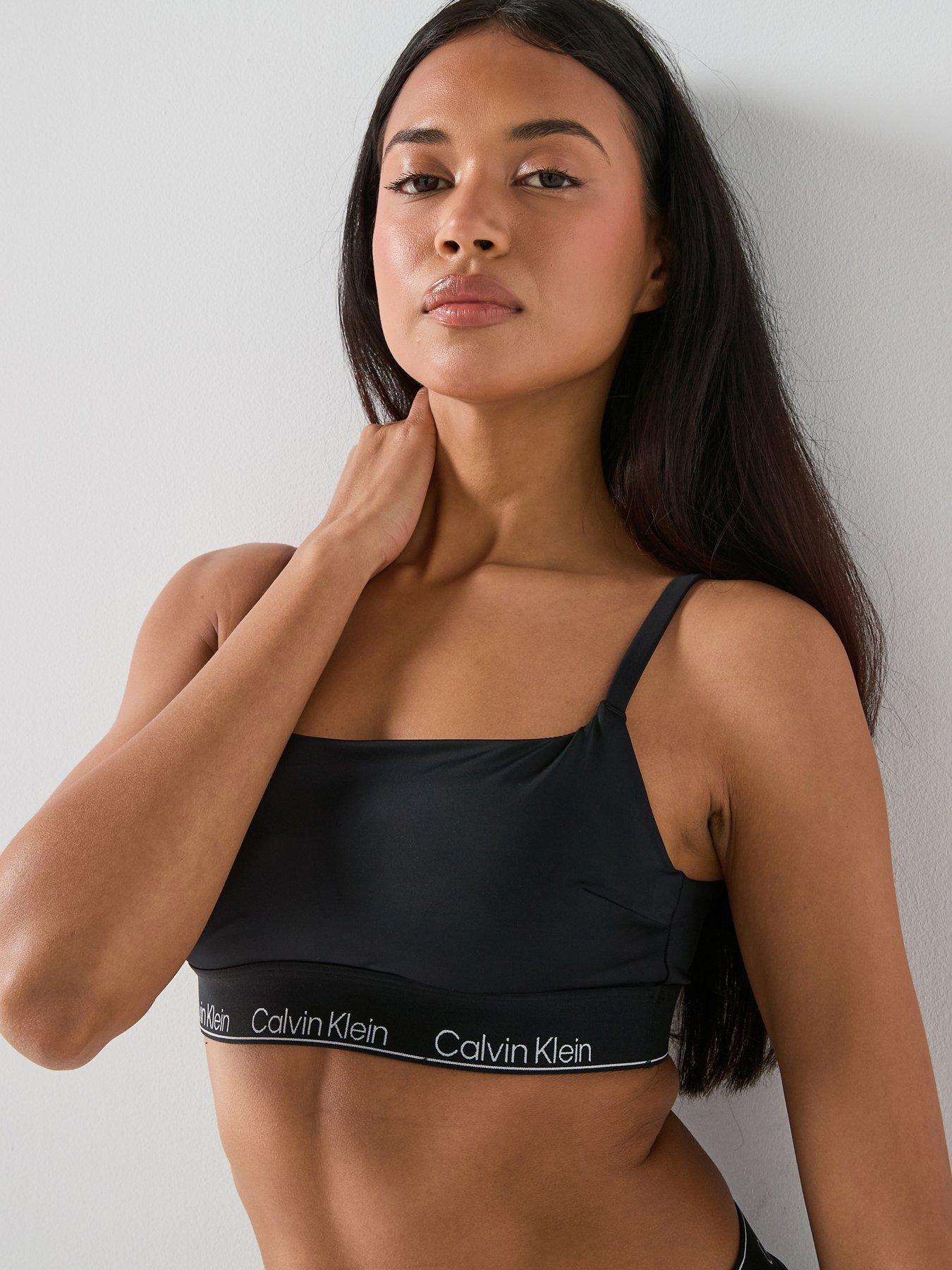 Calvin Klein Square Neck Bralette Bikini Top - Black